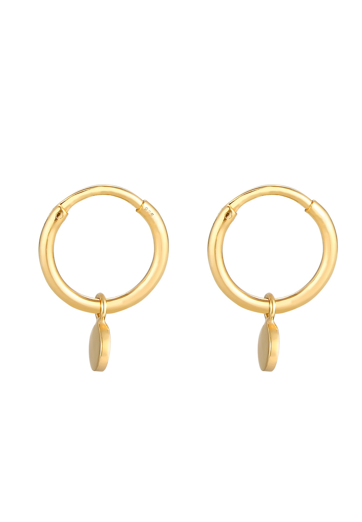 Elli Paar Ohrhänger »Ohrringe Creolen Hänger Plättchen Coin 925 Silber«