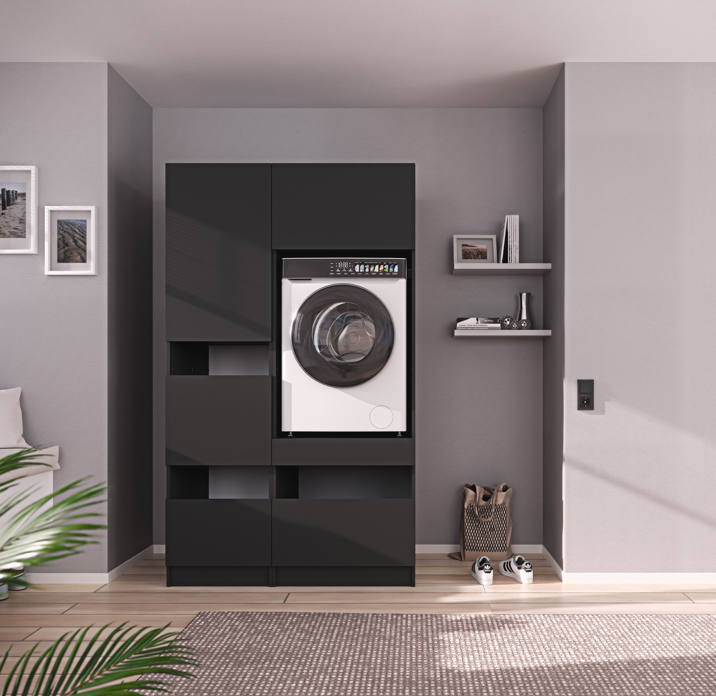 BASIC by Balculina Mehrzweckschrank-Set »Washhome B/T/H 118x68x200 cm« 2 Stk. tlg.