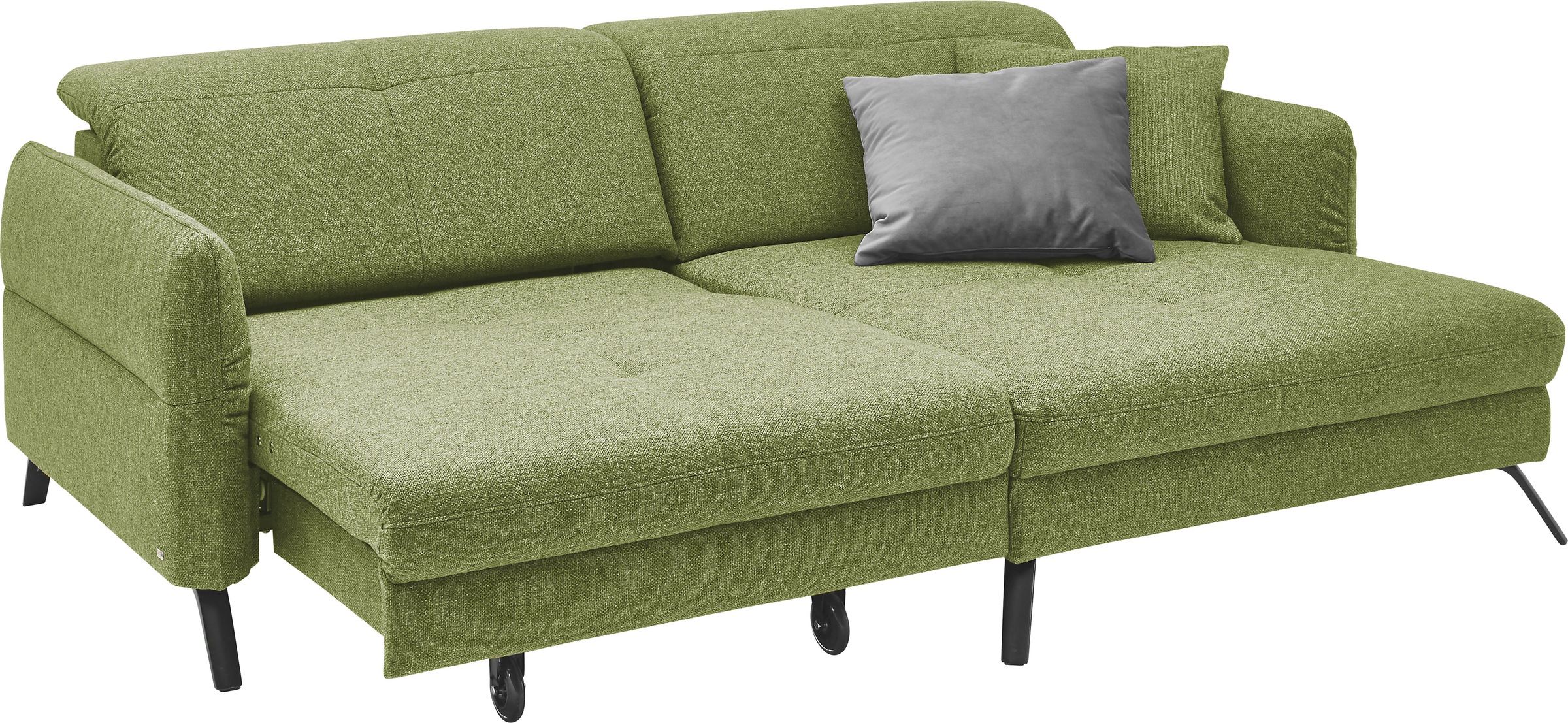 set one by Musterring Ecksofa »SO 4400 V« wahlweise mit motorischer Bettfunktion & Kopfverstellung, Fuß schwarz