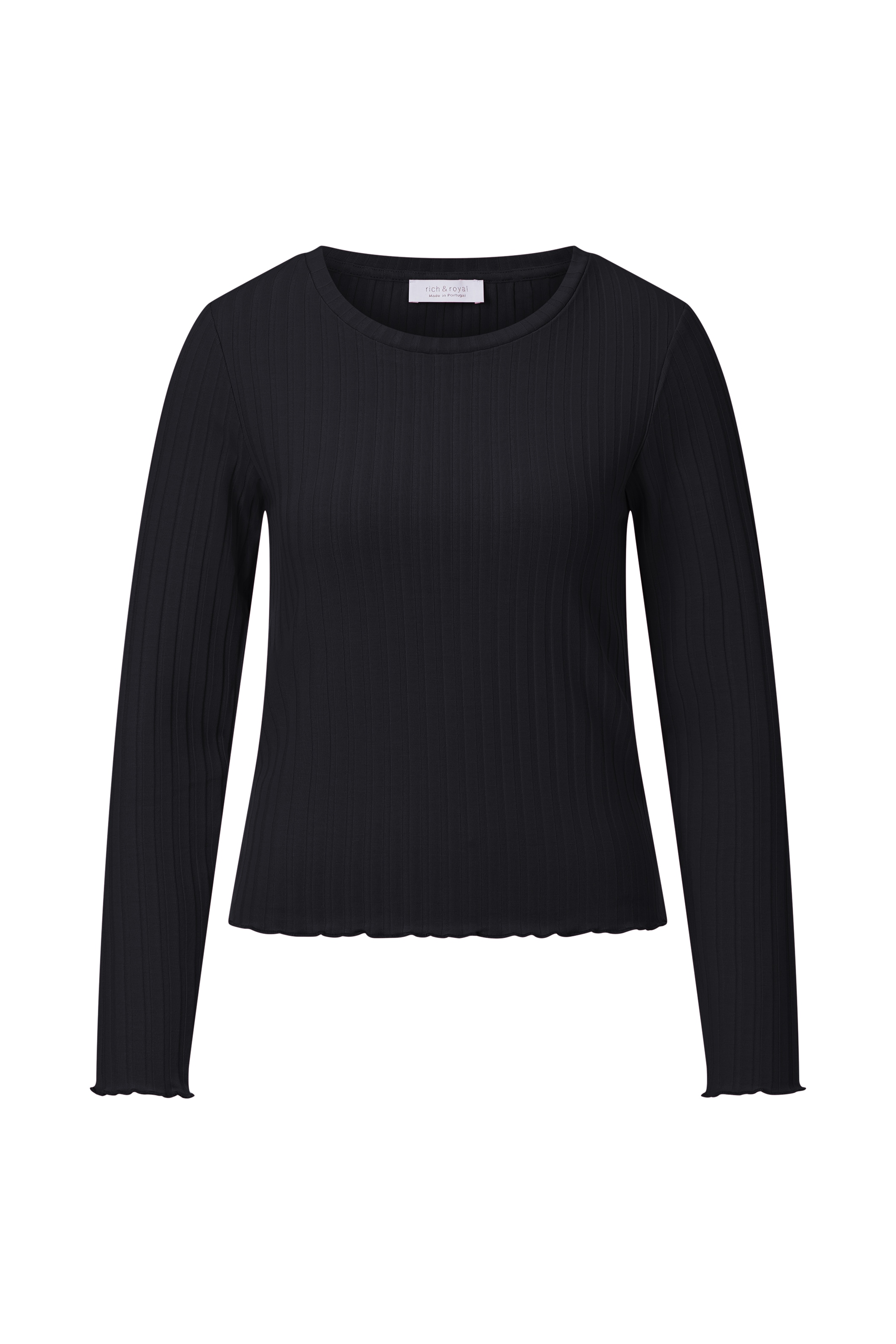 RICHROYAL Longsleeve perfekt zum drunterziehen, mit Rollkante am Ausschnitt