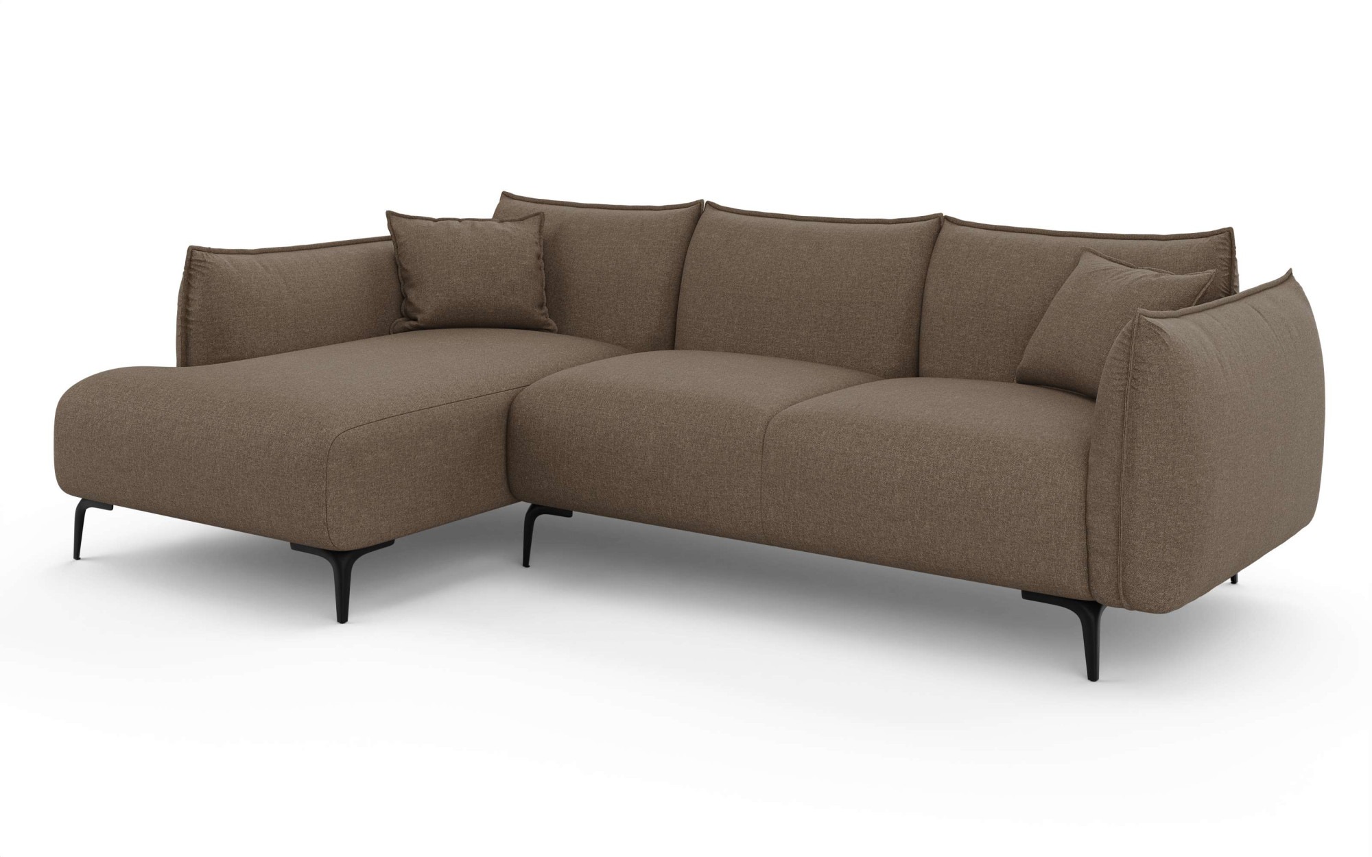 LeGer Home by Lena Gercke Ecksofa »Adelita mit Ottomane links oder rechts bestellbar, B/H/T 270/97/168«, L-Form mit Wellenunterfederung, enthält 2 Zierkissen