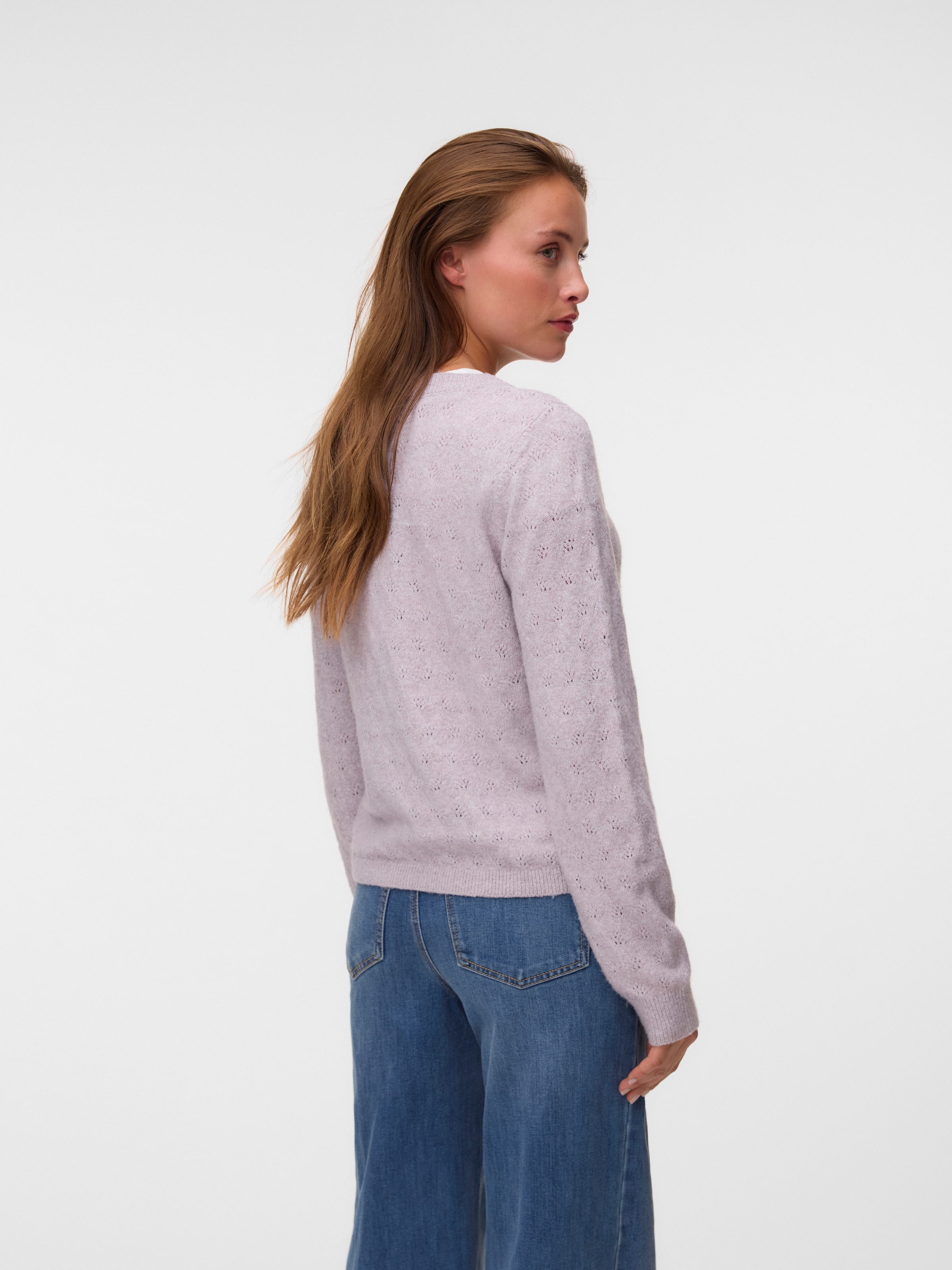 Vero Moda Strickjacke »VMDOFFY STITCH LS O-NECK CARDIGAN NOOS« Materialmix, regular fit