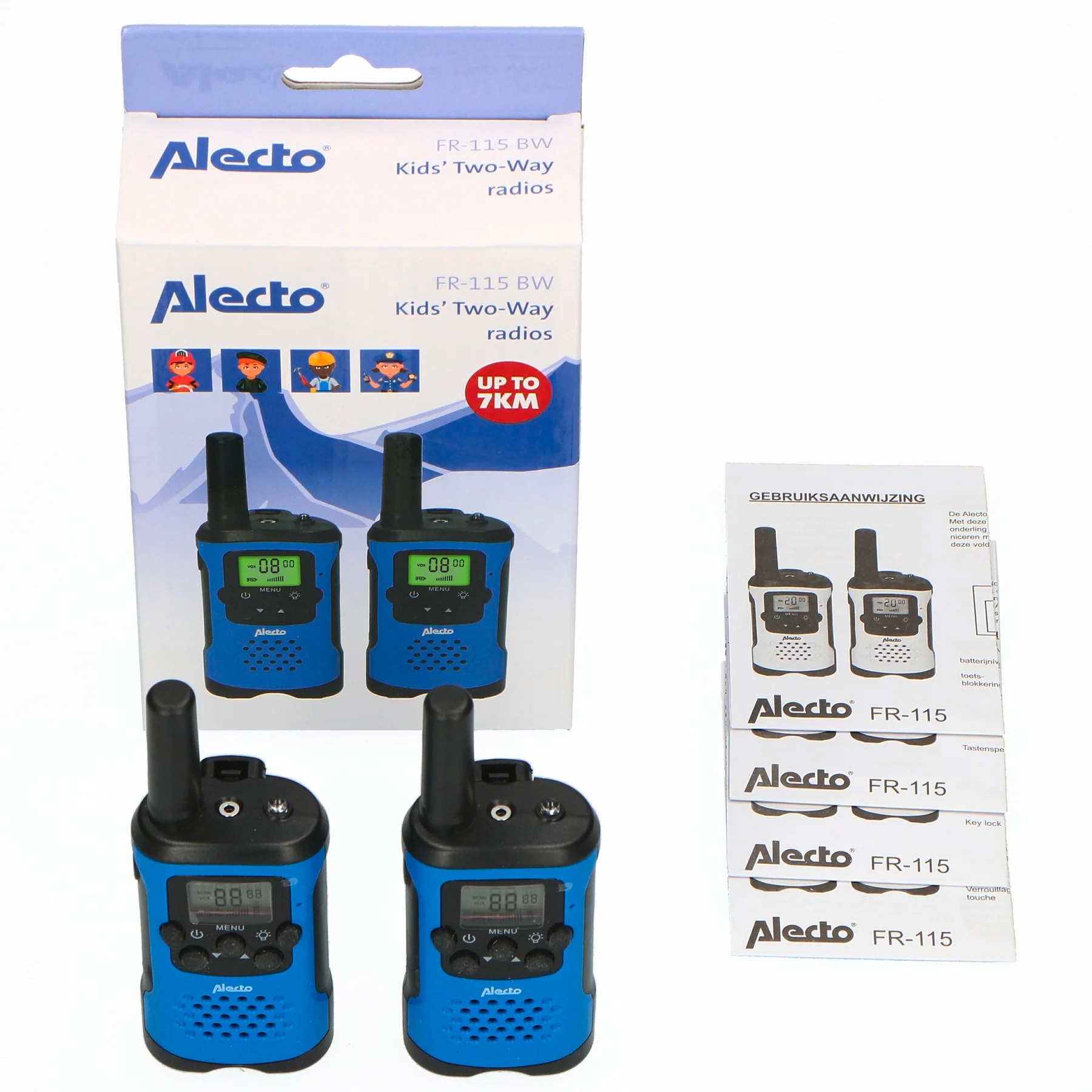 Alecto Walkie Talkie »FR-115 Walkie-Talkie-Set«, (Set, bestehend aus 2x Alecto FR115 und 2x Gürtelclip)