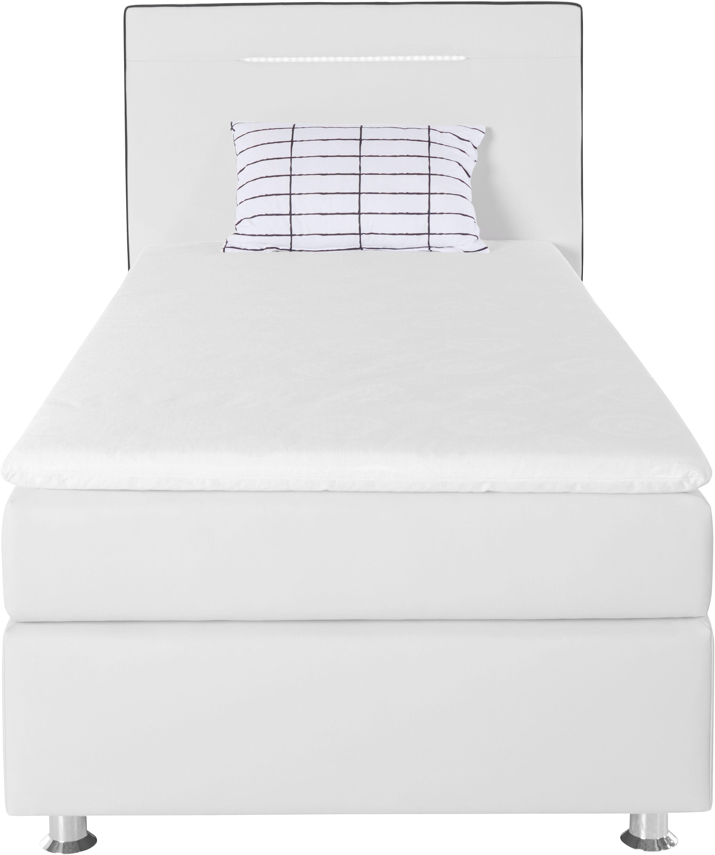COLLECTION AB Boxspringbett »London, inklusive Topper und Kissen, mit LED-Beleuchtung« Boxspringbett erhältlich in 90cmx200cm, 140cmx200cm & 180cmx200cm