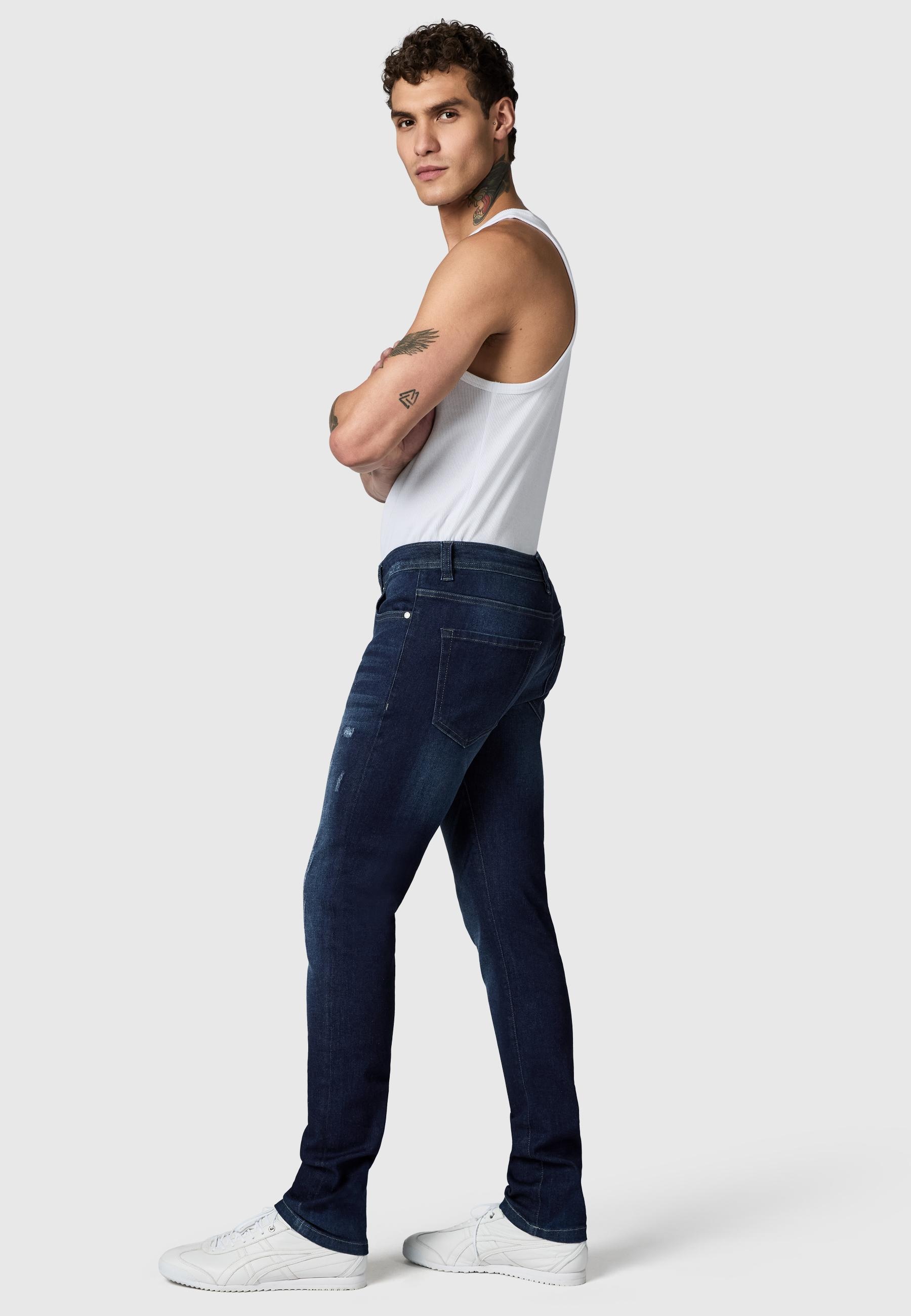 PEAK TIME Slim-fit-Jeans »Slim-fit-Jeans München« Herren Jeans mit Destroyed-Optik