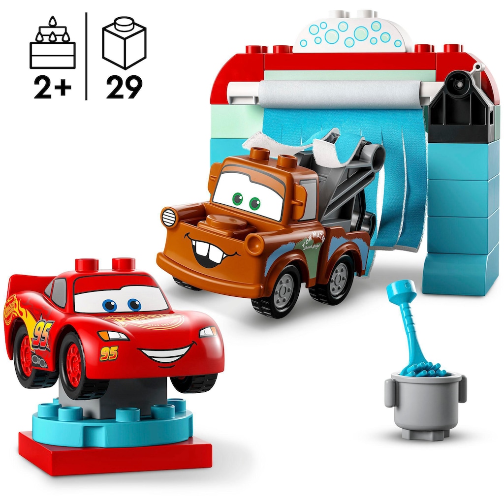 LEGO® Konstruktionsspielsteine »Lightning McQueen und Mater in der Waschanlage (10996), LEGO® DUPLO«, (29 St.), LEGO® DUPLO Disney and Pixar’s Cars; Made in Europe