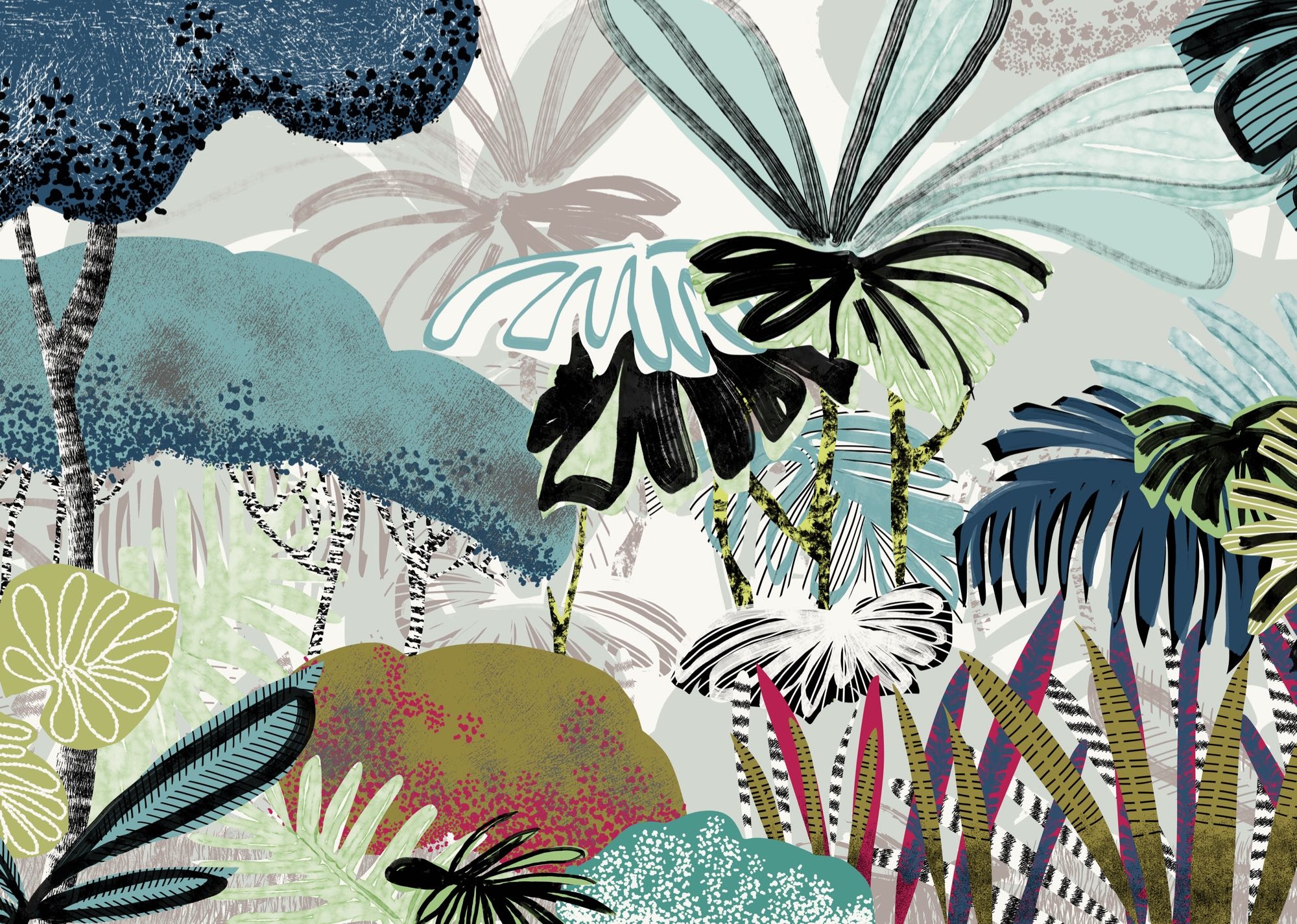 Komar Fototapete »Vlies Fototapete - Jolly Jungle - Größe 350 x 250 cm« Motiv | bedruckt glatt