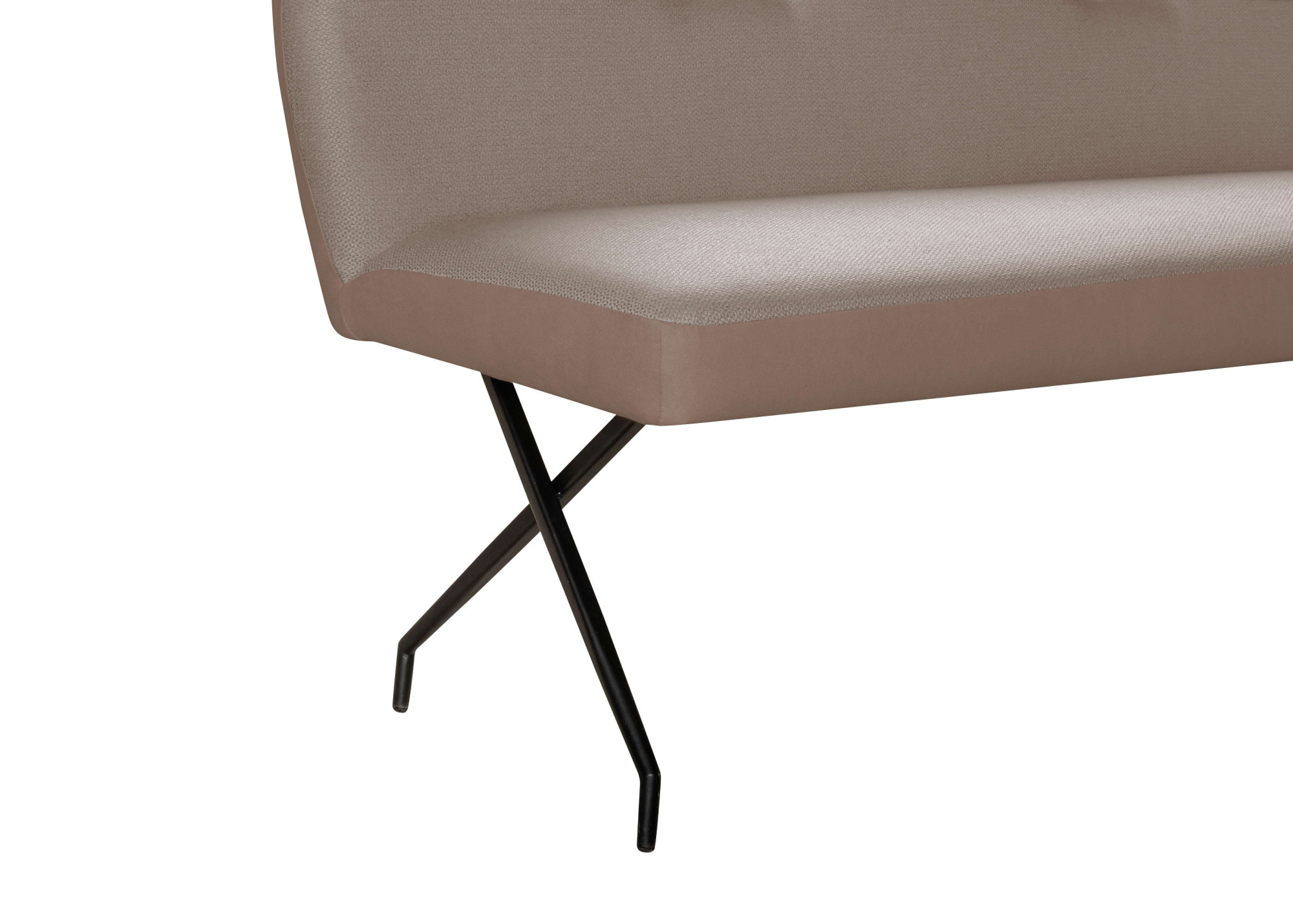 OTTO home Eckbank »Bruna Esszimmerbank, Bank, Küchenbank, Polsterbank« Mattschwarzes Metallgestell, 2-Stoff-Design, Wellenfederung im Sitz