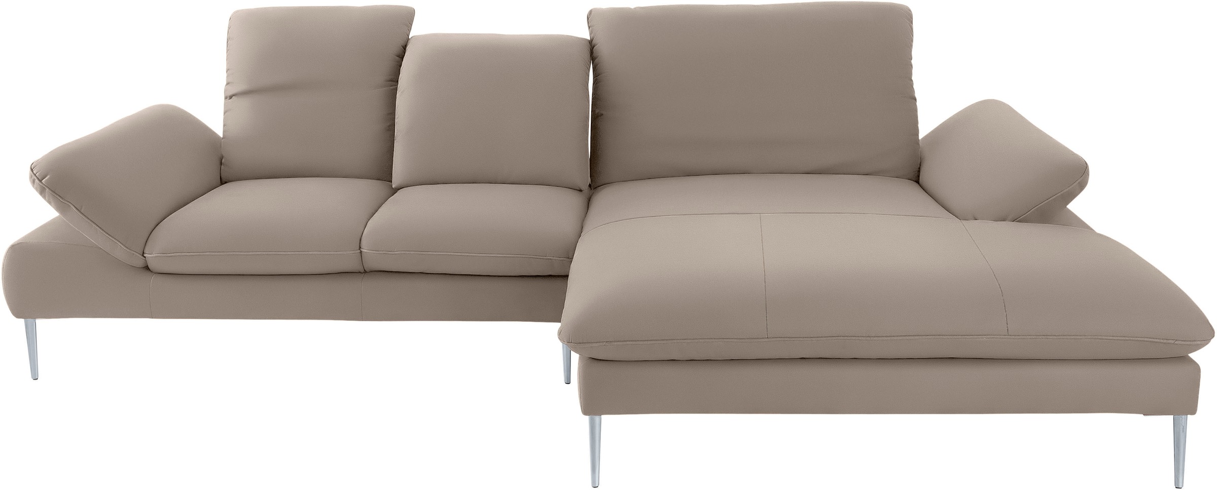 W.SCHILLIG Ecksofa »enjoy&MORE, Designsofa, elegant und bequem, L-Form«, mit Sitztiefenverstellung, Füße silber matt, Breite 310 cm