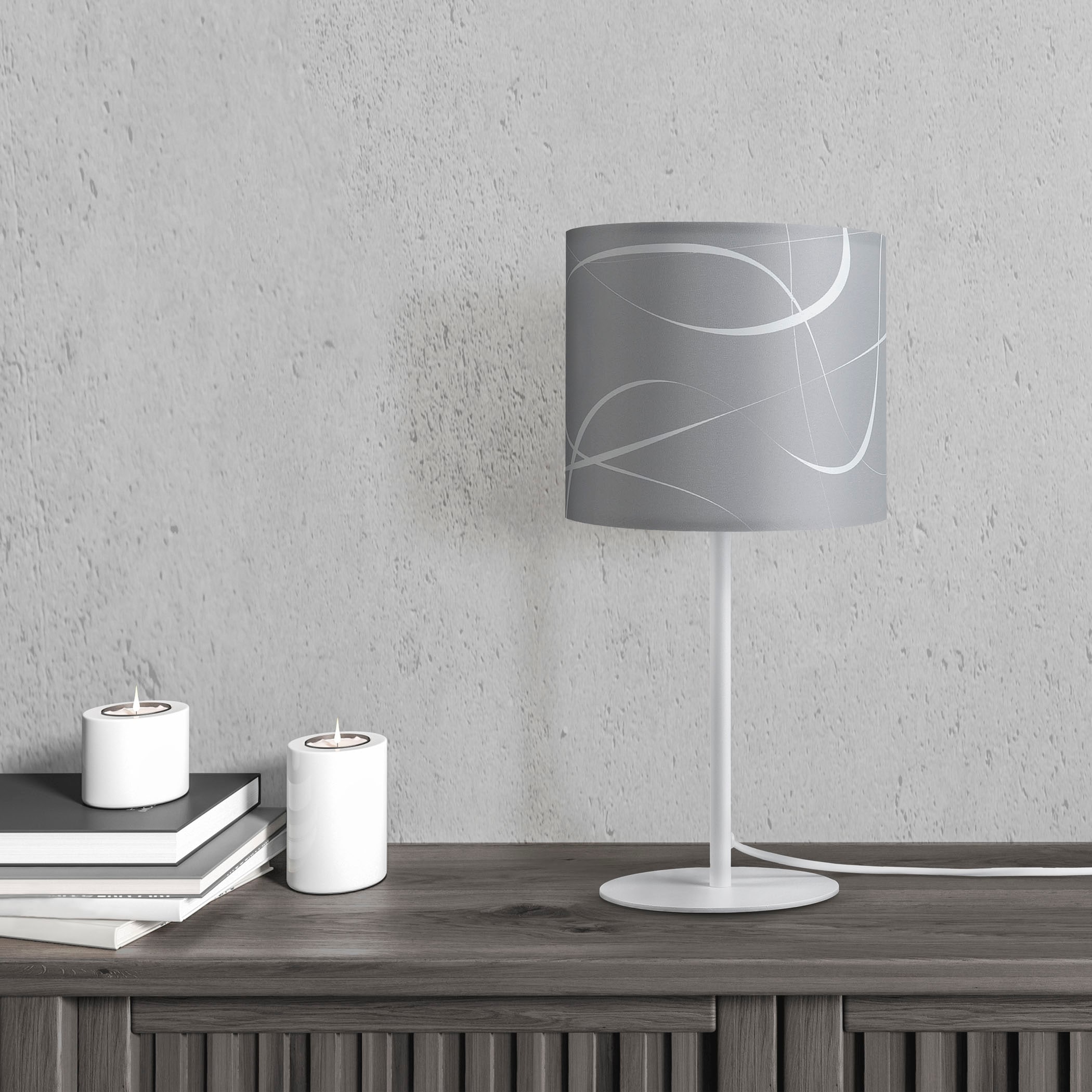 Paco Home Tischleuchte »Luca Tribal« E14 Schirm Retro Nacht Schlafzimmer Modern Uni Mit Muster E14