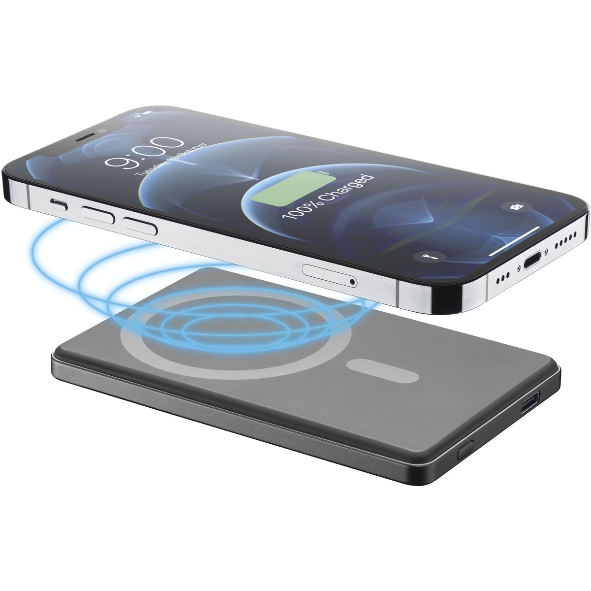 Cellularline Powerbank »MagSafe Wireless Power Bank MAG LITE 5000«, Cellularline MagSafe Wireless Power Bank MAG LITE 5000 White