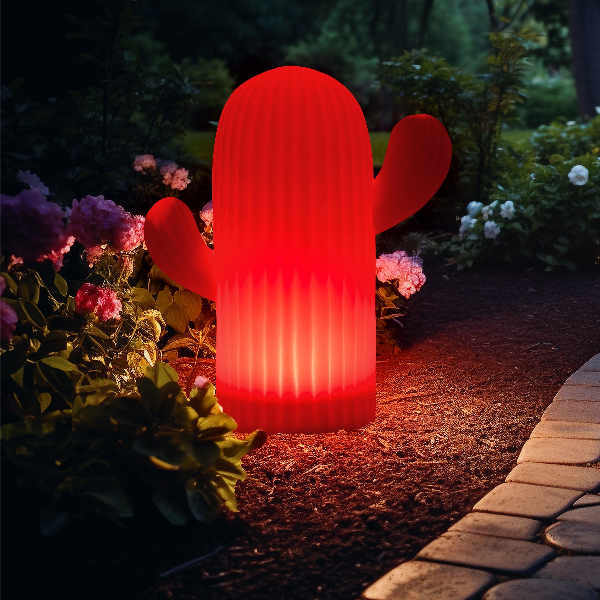 my home LED Solarleuchte »Elowyn, LED-Solar Kaktus« LED-Modul 1 Stk. RGB | Warmweiß mit Erdspieß und Fernbedienung