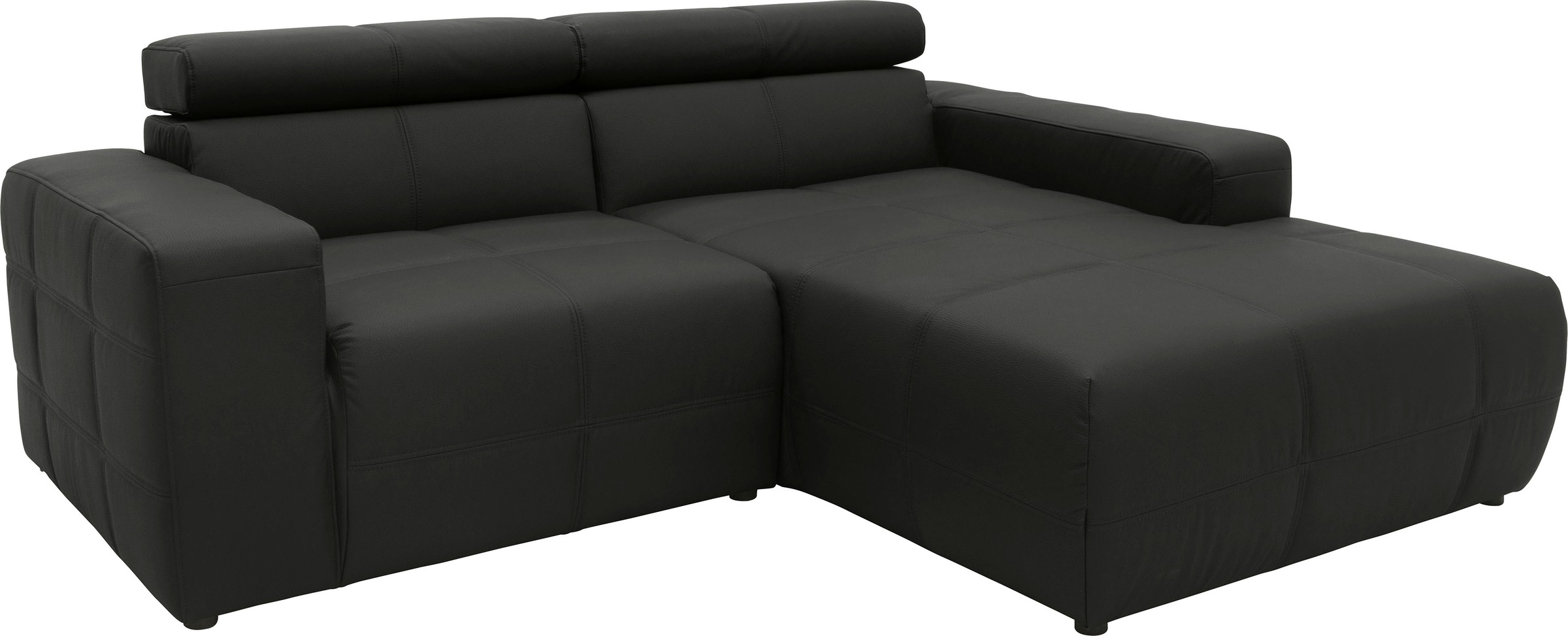 DOMO collection Ecksofa »Brandon, inkl. Kopfteilverstellung, B/T/H: 214/100/80 cm, L-Form«, Mit Kopfteilverstellung, auch in Leder und Cord, L-Form