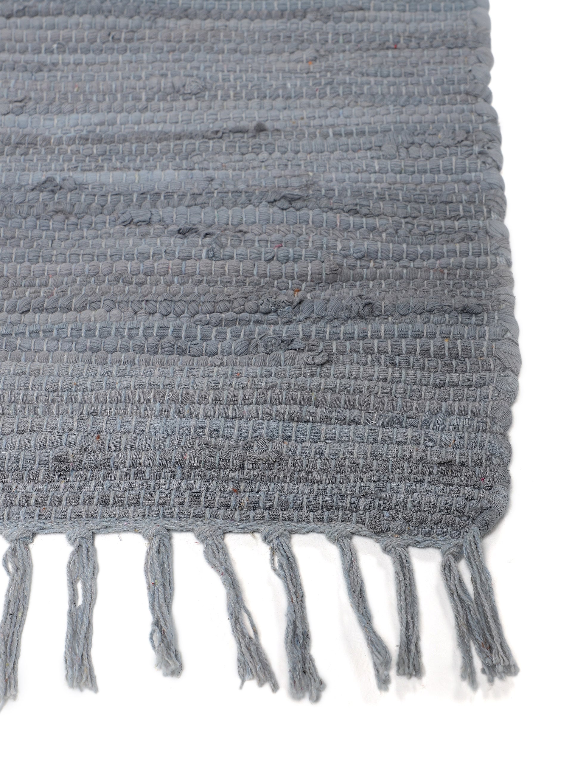 carpetfine Teppich »Kelim Chindi uni, auch als Läufer«, rechteckig, 5 mm Höhe, Wendeteppich, reine Baumwolle, handgewebt, Uni-Farben, mit Fransen