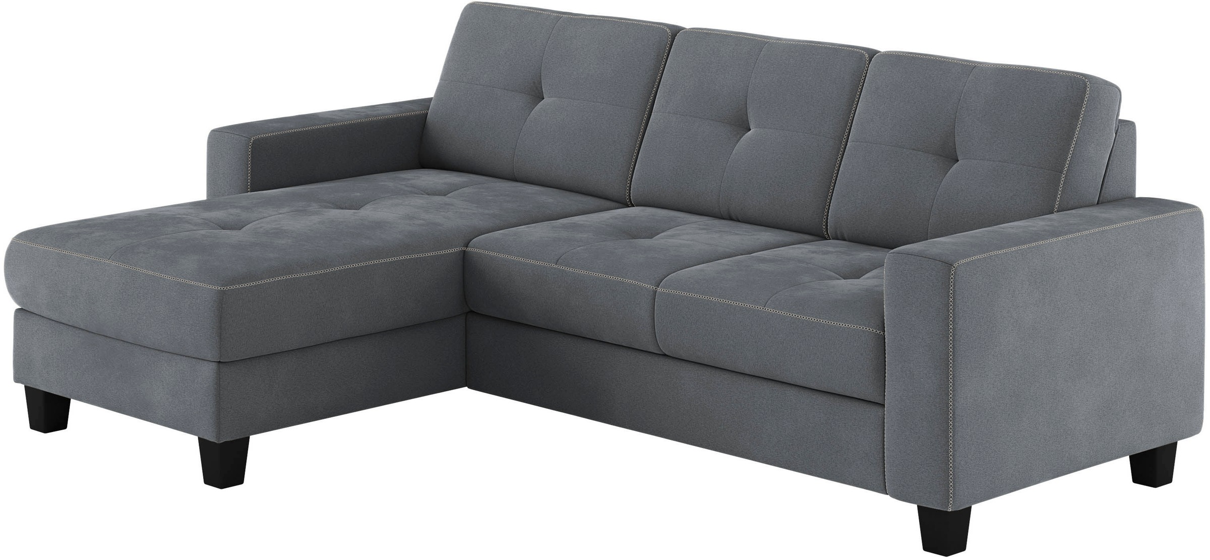 Places of Style Ecksofa »Varese L-Form«, Kreuznaht in beige