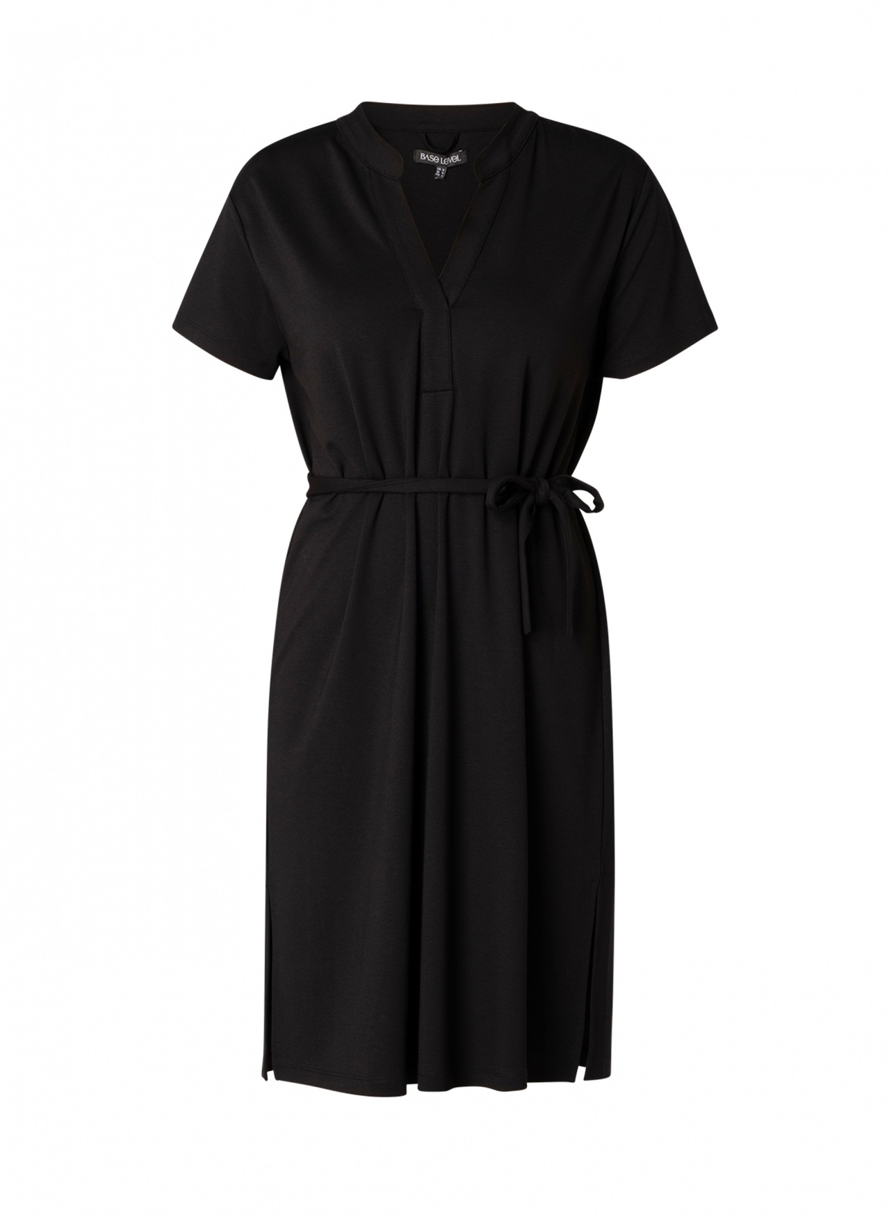 Base Level Curvy Sommerkleid Ohne Taschen mit Bindegürtel