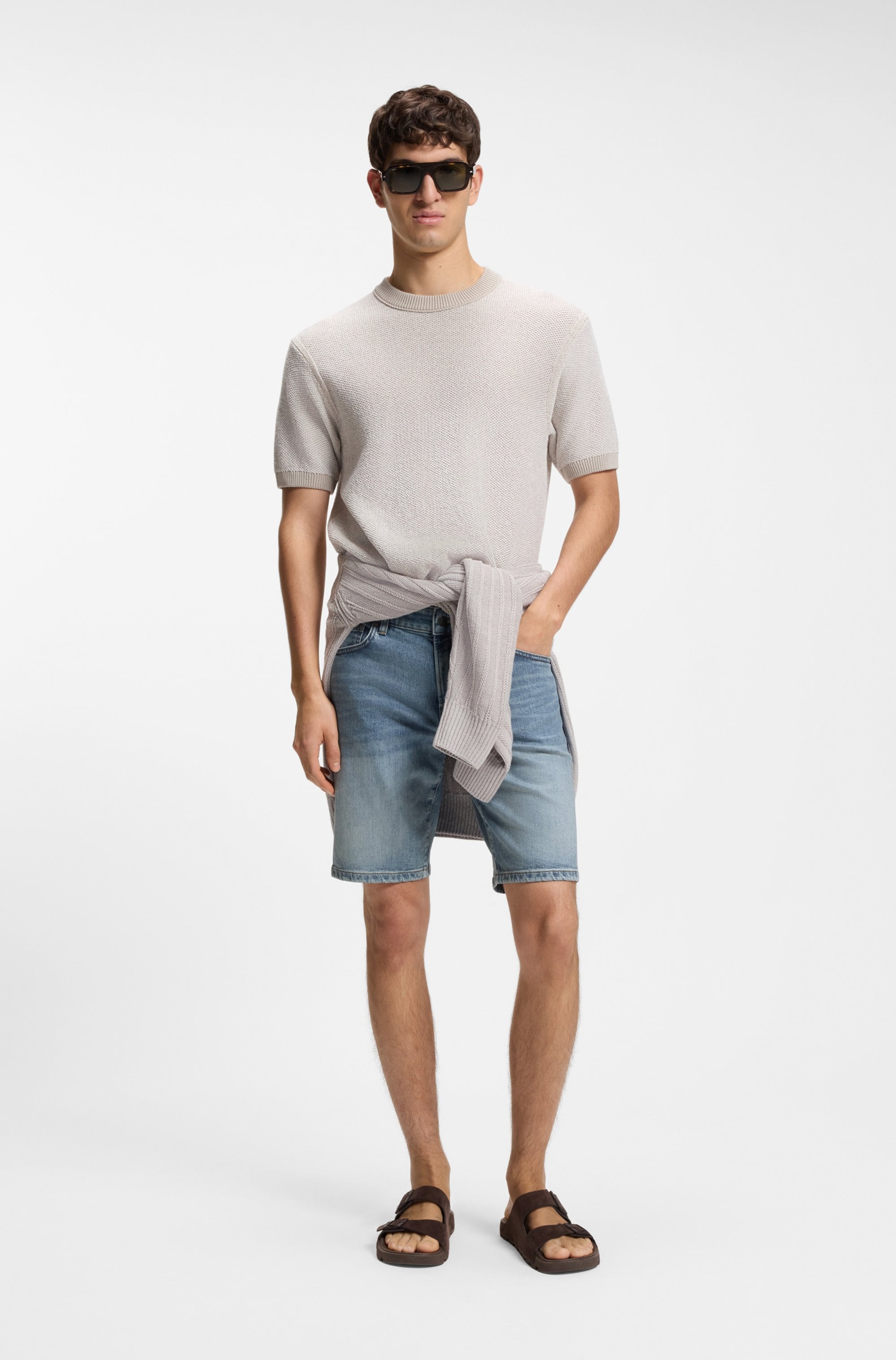 BOSS ORANGE Jeansshorts »Maine« Regular Fit, Stretch-Denim, used washed