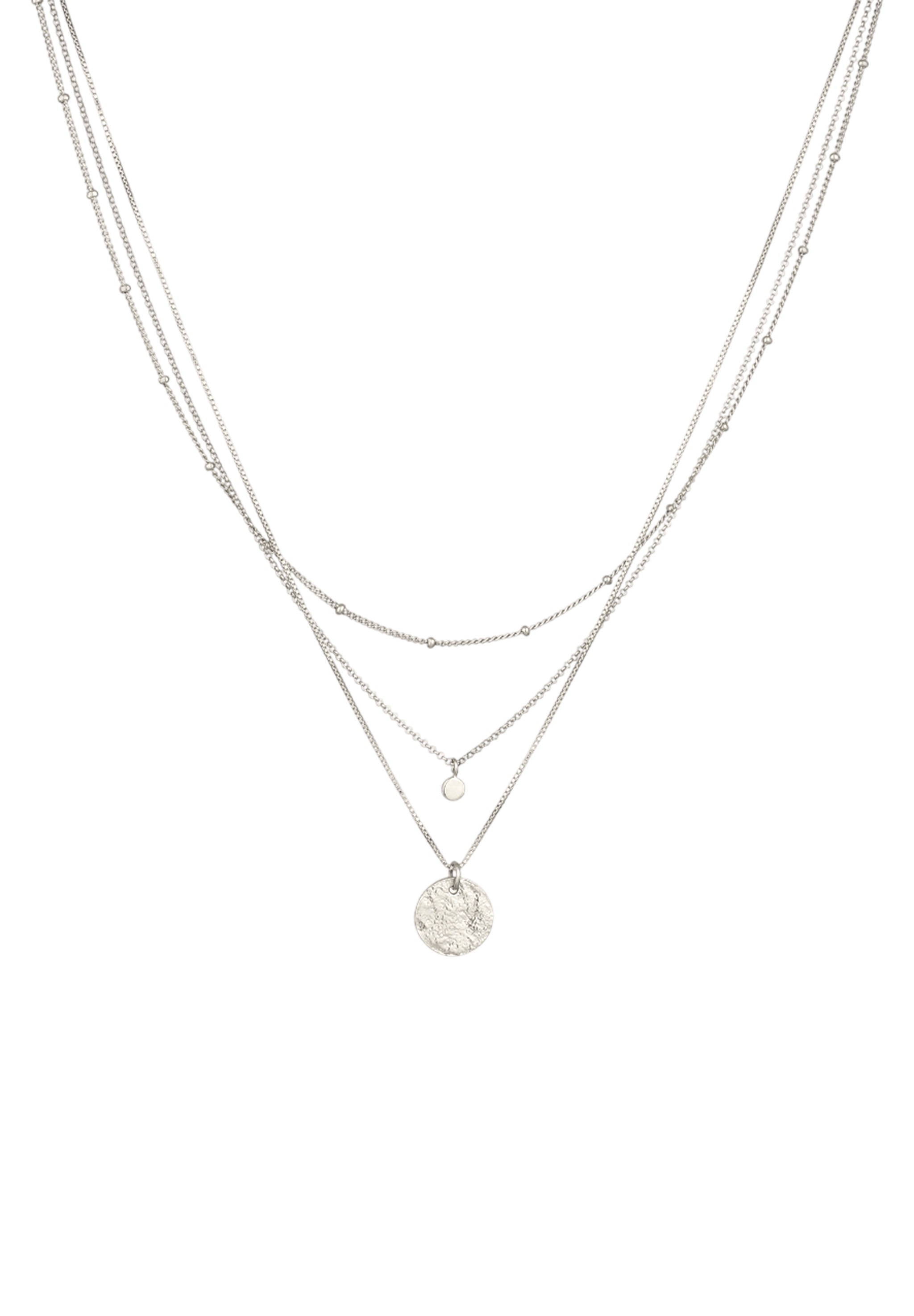 Elli Silberkette »Halskette Layer Plättchen Weiß 925 Sterling Silber vergoldet, mit Kristallen von Swarovski®«