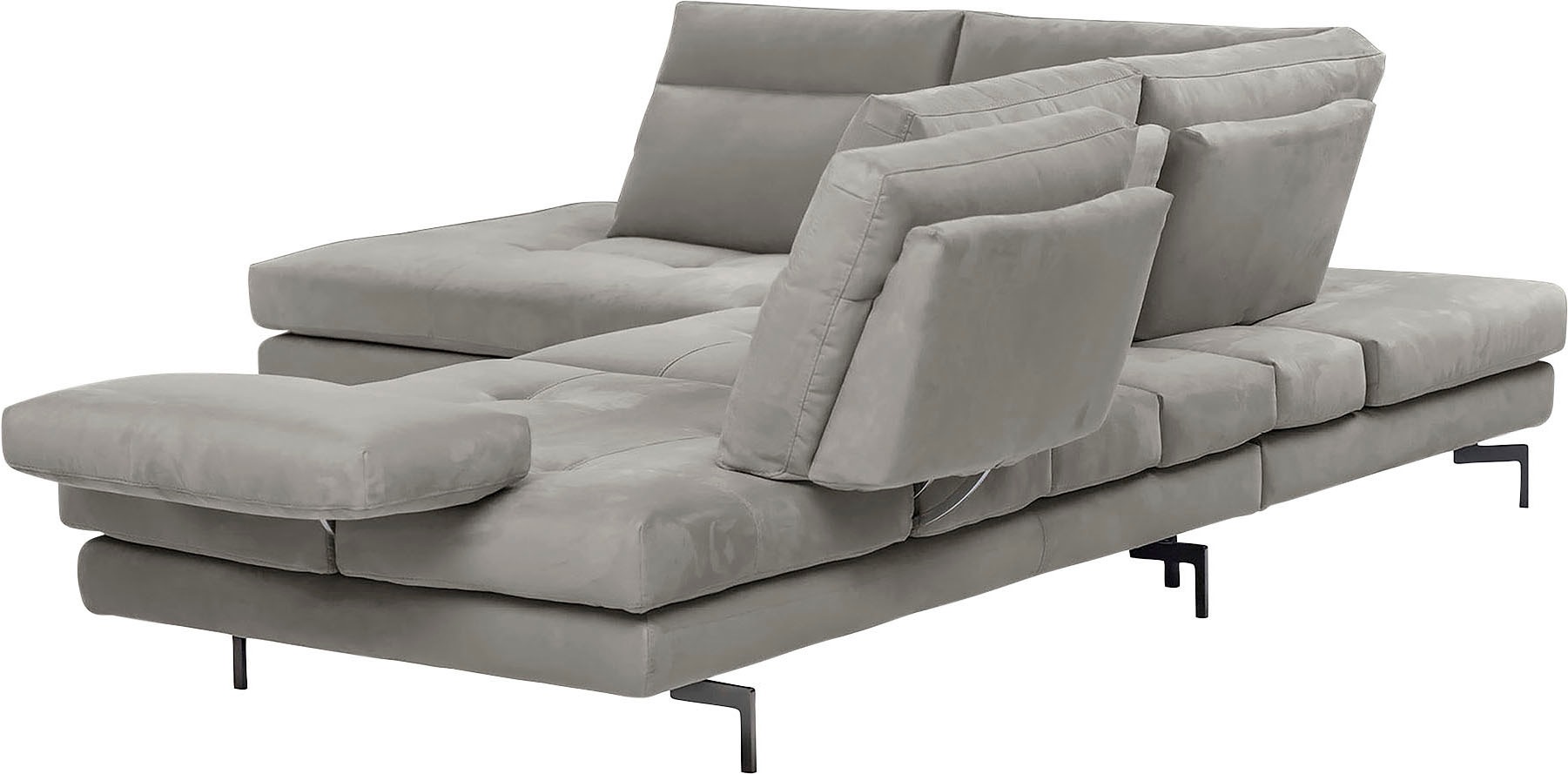 CALIA ITALIA Ecksofa »Toby Wing, L-Form, Designsofa mit sensationellem Sitzkomfort«, Sitztiefenverstellung, funktionale Ecke, Füße in schwarz matt