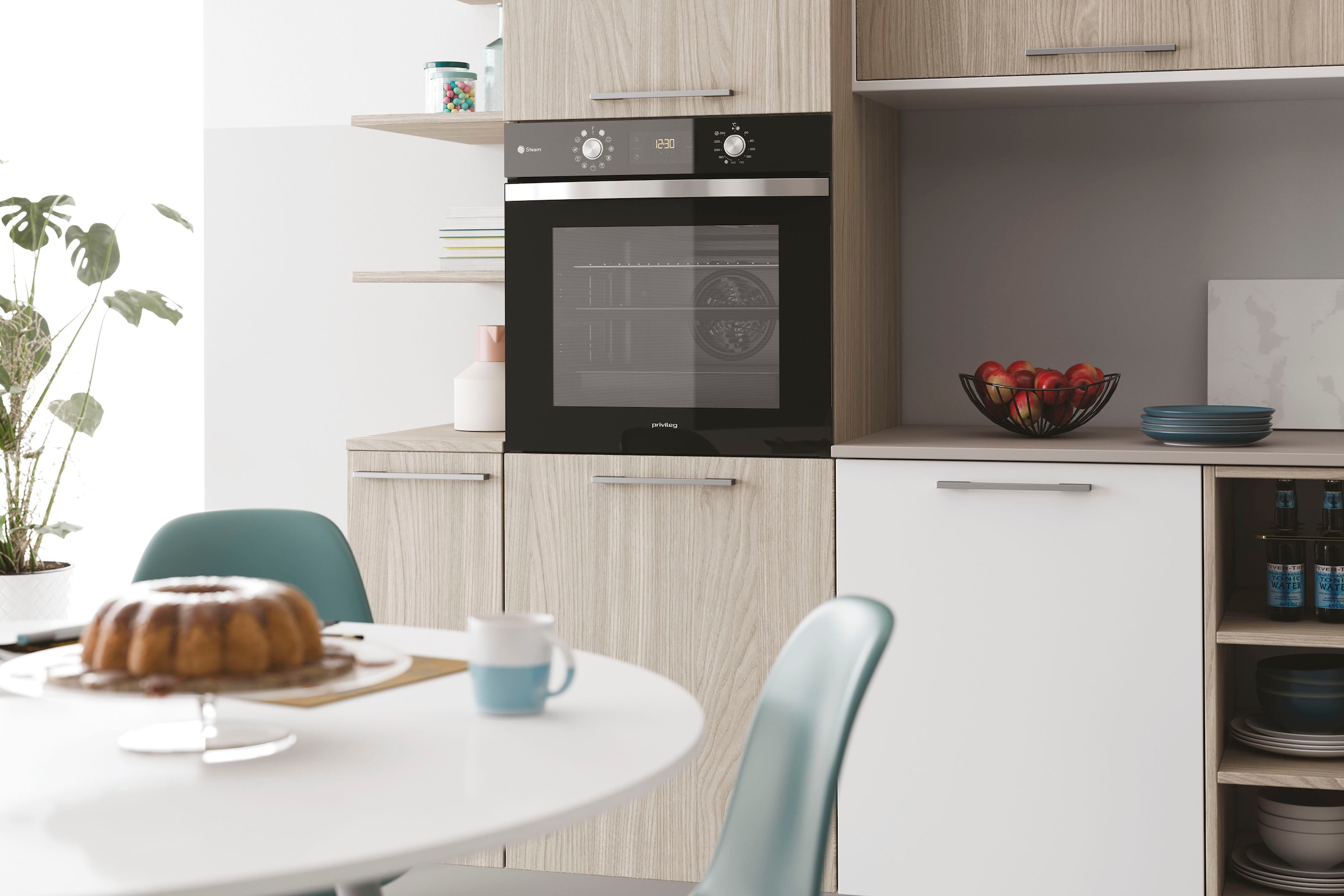 Privileg Einbaubackofen  »PBWK3 JH8S BLG«, mit 1-fach-Teleskopauszug, Hydrolyse, Hydrolyse, Dampffunktion