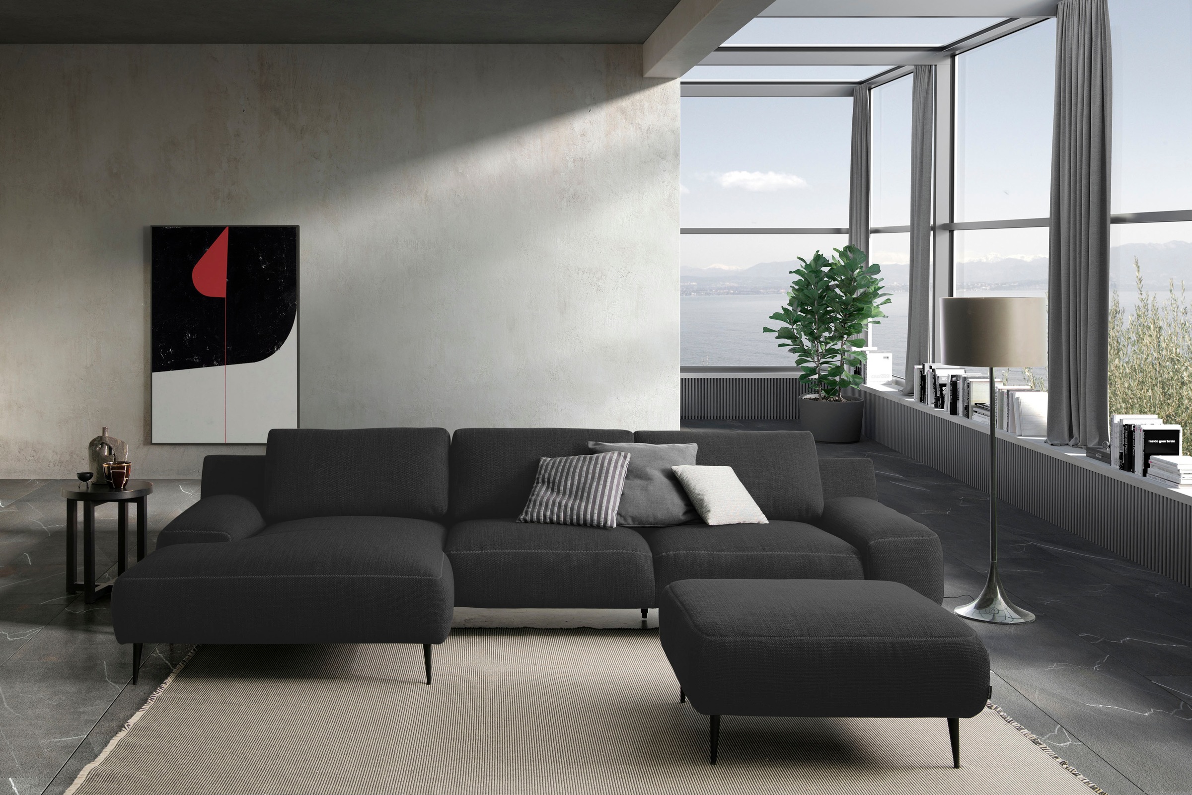 designwerk Hocker »Forma, zeitloser Desighocker mit aktuellem Fuß«, in hochwertiger Verarbeitung & tollem Sitzkomfort