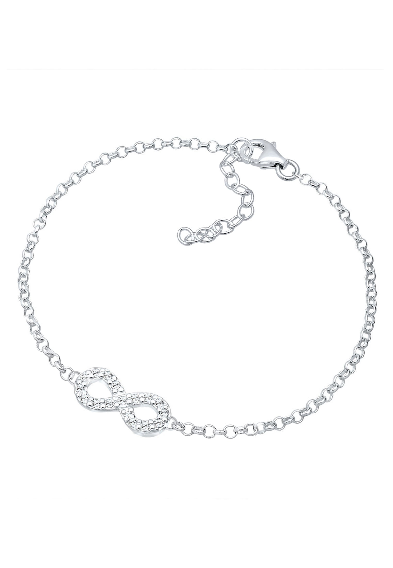 Elli Armkette »Armband Infinity Glas Crystals Weiß 925 Sterling Silber«