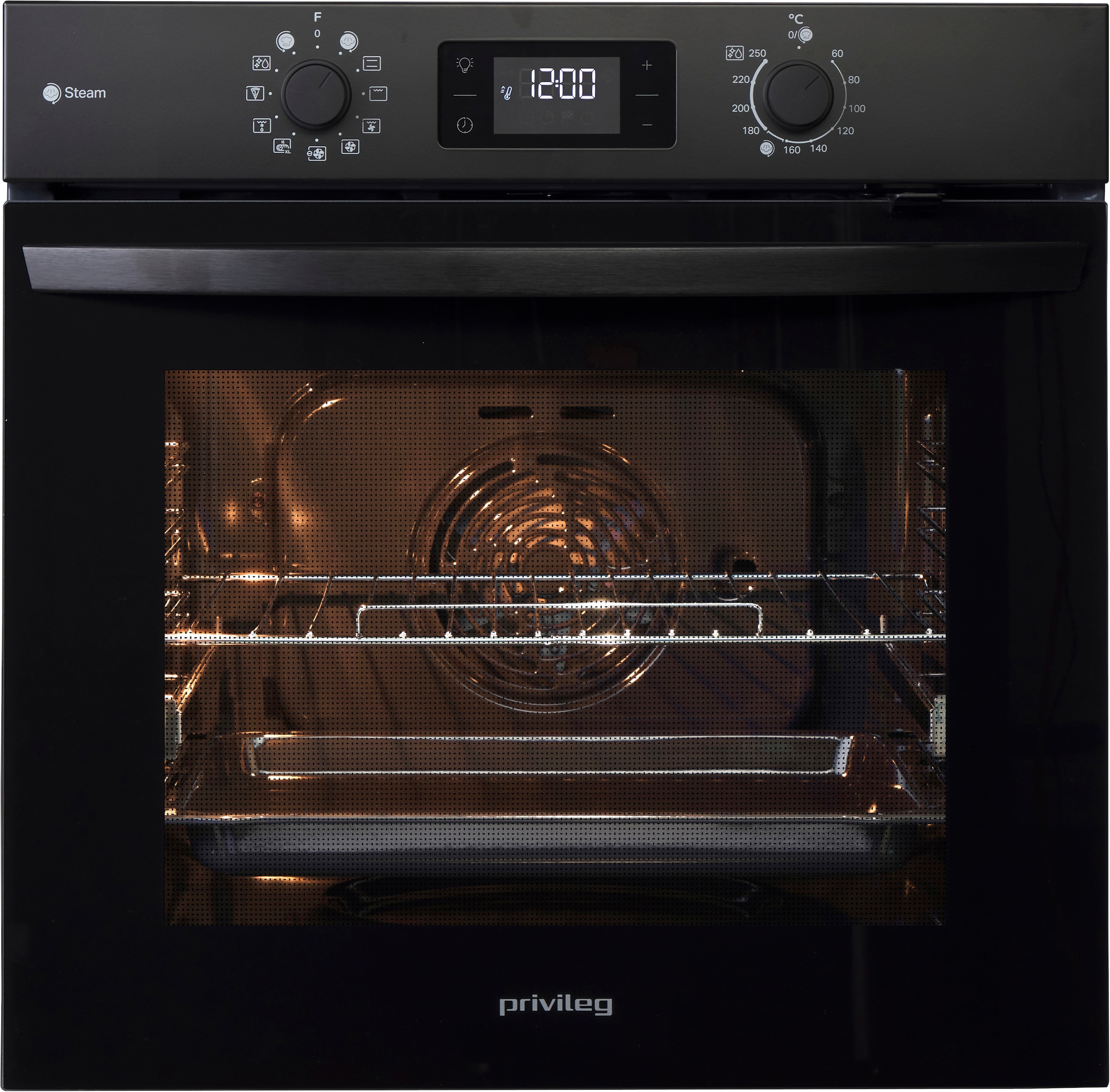 Privileg Backofen-Set »BAKO Turn&Go Steam 620« mit Teilauszug Hydrolyse Set, 2 Stk. tlg. Hydrolyse - schnelle und mühelose Reinigung mit der Kraft des Dampfes