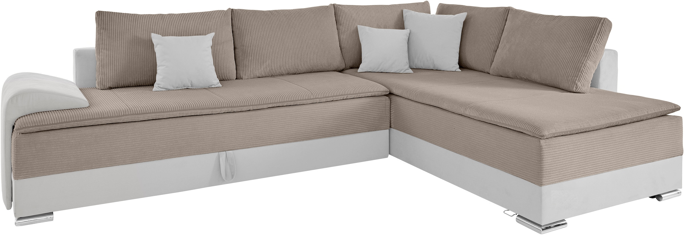 INOSIGN Ecksofa »Boxspringbett Night & Day L-Form mit Dauer-Schlaffunktion mit Armlehne«, mit Boxspring-Bettfunktion 180x200 cm und Bettkasten, Dauerschläfer!