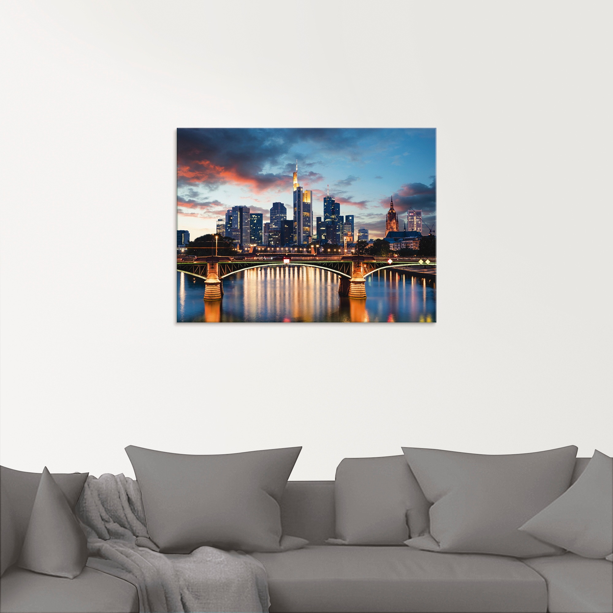 Artland Glasbild »Frankfurt am Main Skyline II« Deutschland 1 Stk. tlg. in verschiedenen Größen