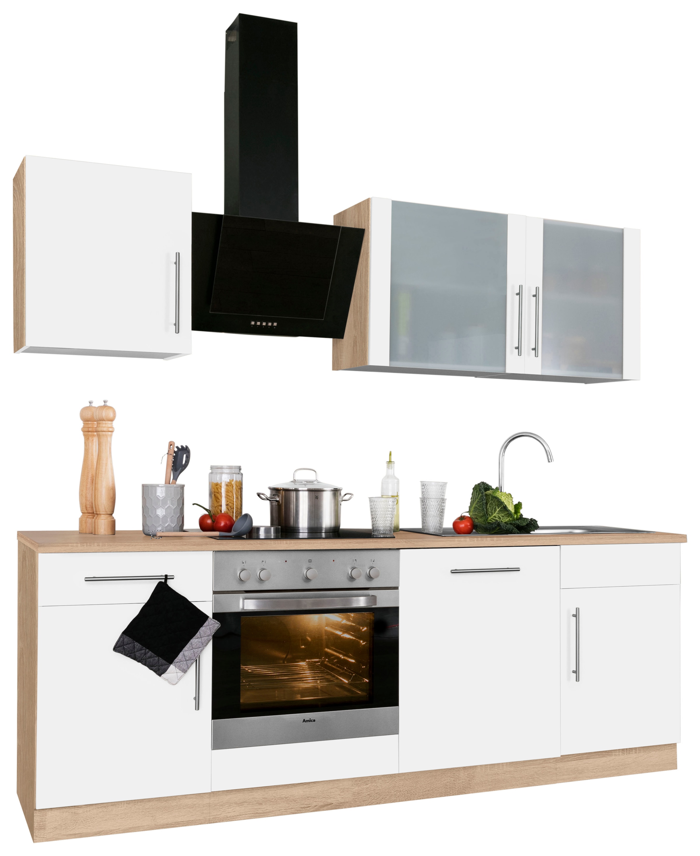 wiho Küchen Küchenzeile »Cali« ohne E-Geräte, Breite 220 cm