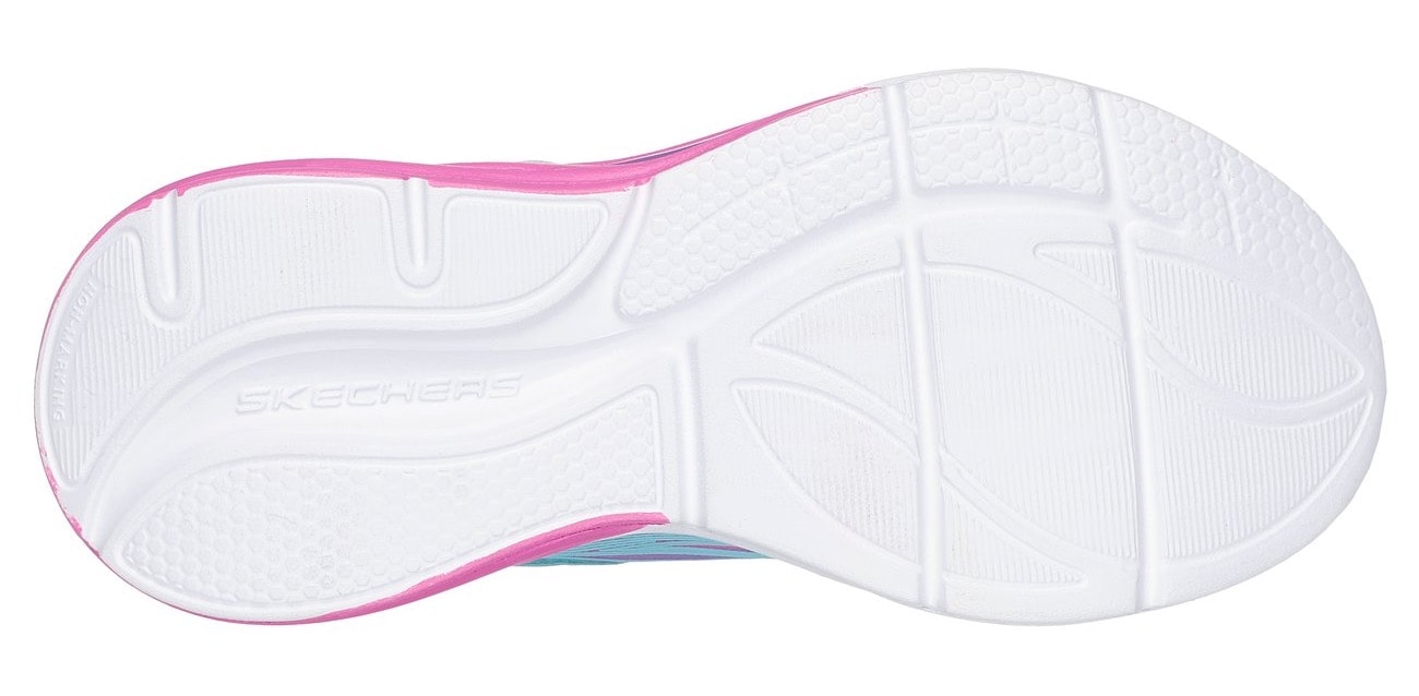 Skechers Sneaker »COSMIC GLOW LIGHTS«  Klettschuh mit Glitzer, Größenschablone zum Download