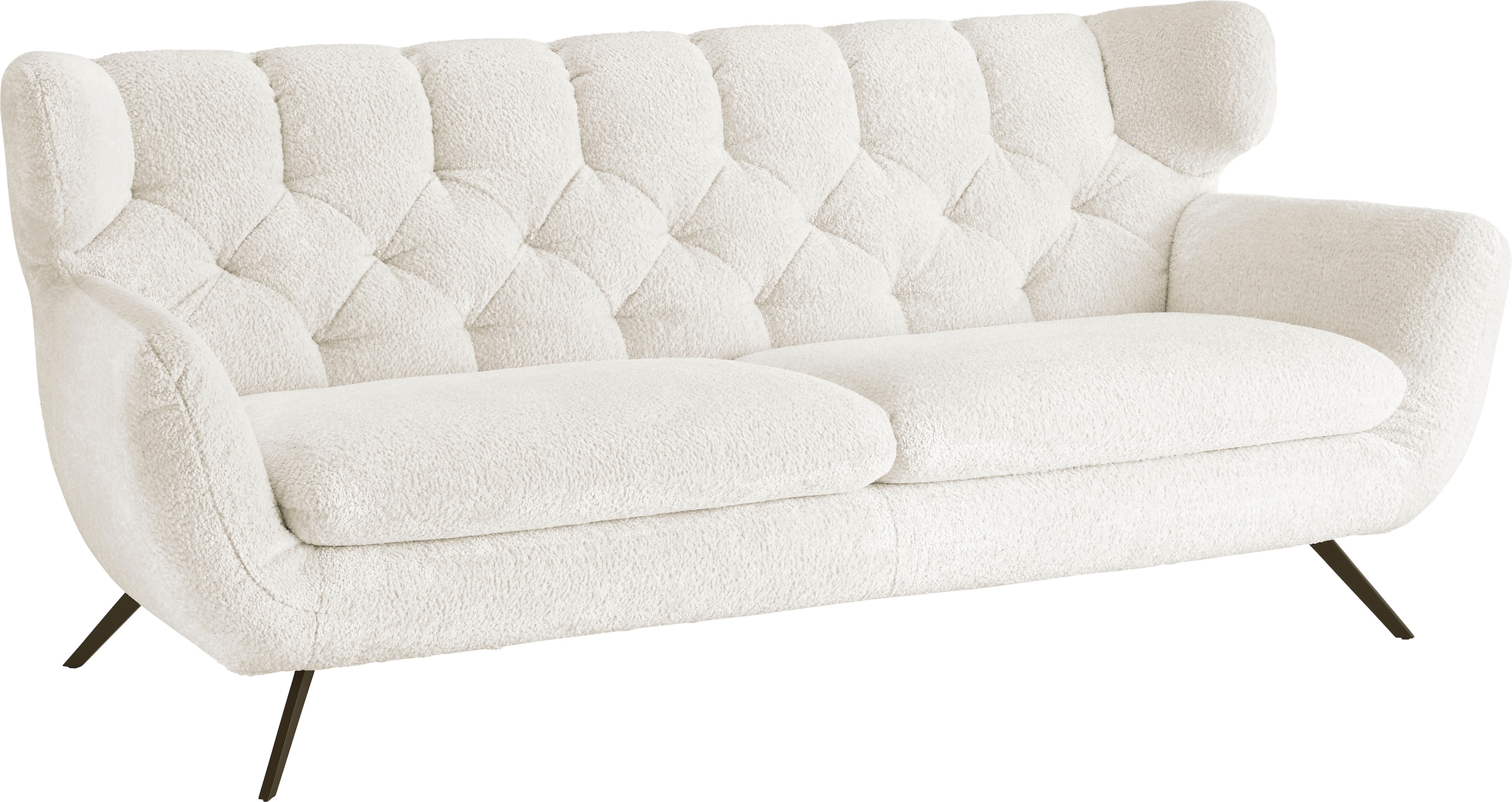 3C Candy 3-Sitzer »Beatrice, extravagantes Megasofa, bequem, Küchensofa« mit Rückensteppung im Rautenmuster, Samt Optik, auch in Fellimitat