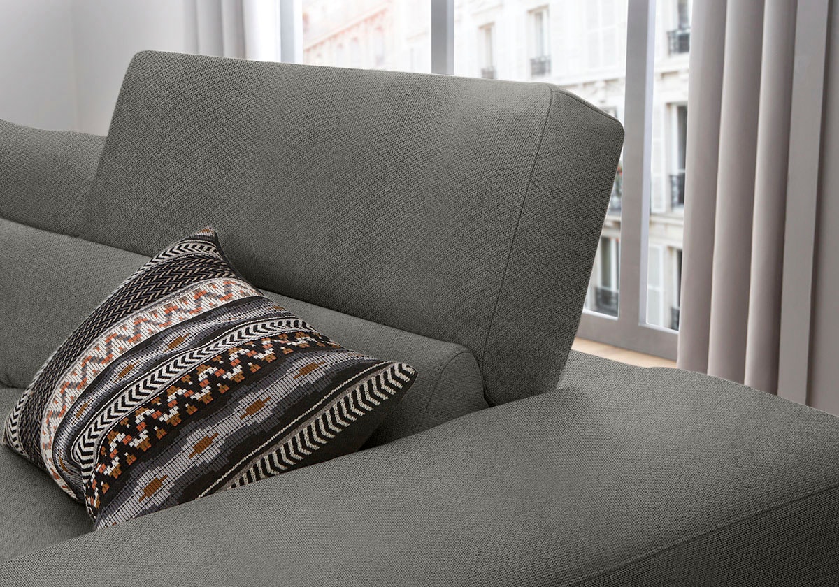 W.SCHILLIG Ecksofa »piedroo, Designsofa mit tollem Sitzkomfort, bequem und elegant, L-Form«, Kopfteilverstellung, wahlweise mit Sitztiefenverstellung, Breite 343cm