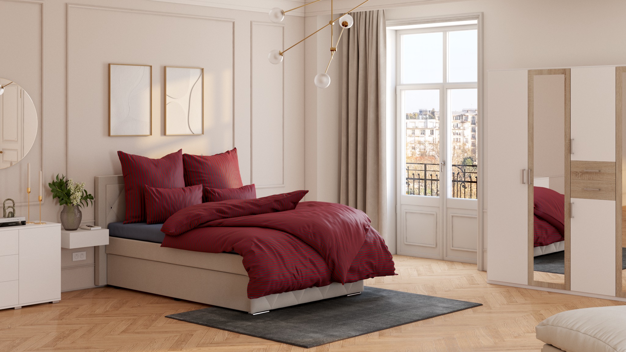 Bruno Banani Bettwäsche »Jassen« 2 Stk. tlg. moderne Bettwäsche aus Baumwolle, Bettwäsche mit Streifen-Design