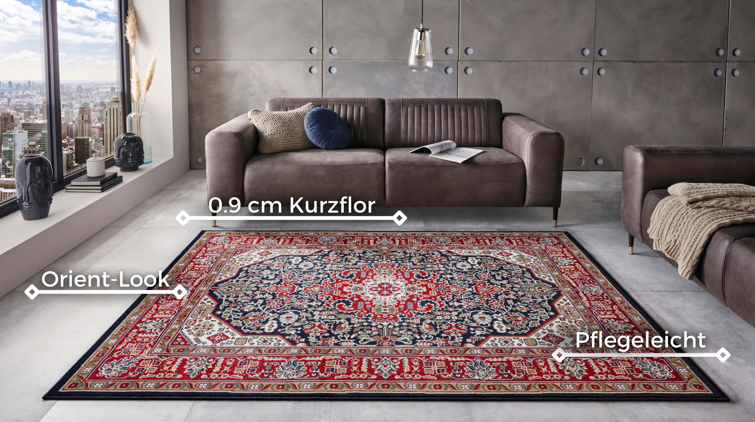 HANSE Home Teppich »Skazar Isfahan«, rechteckig, 9 mm Höhe, Kurzflor, Orient, Läufer, Vintage, Esszimmer, Wohnzimmer, Flur