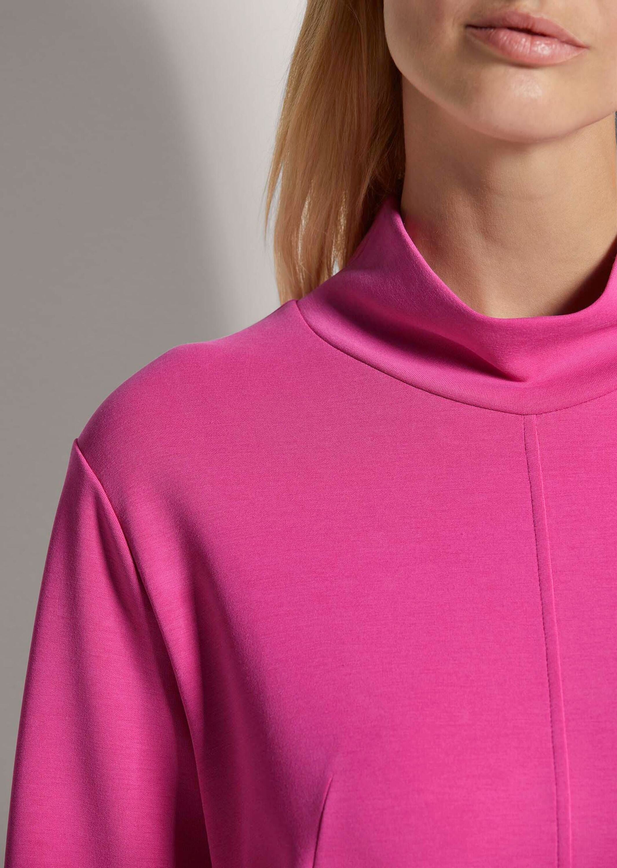 MADELEINE Sommerkleid »Jerseykleid Jersey-Kleid mit Stehkragen, Midilänge« Jerseykleid mit modischen Teilungsnähten