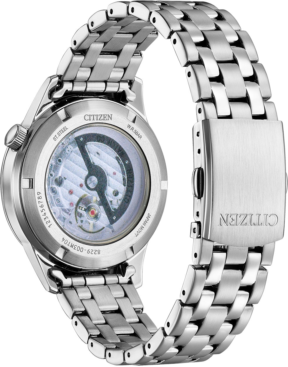 Citizen Automatikuhr »NH9131-73L«, Armbanduhr, Herrenuhr, Damenuhr, offene Unruh, Edelstahlarmband