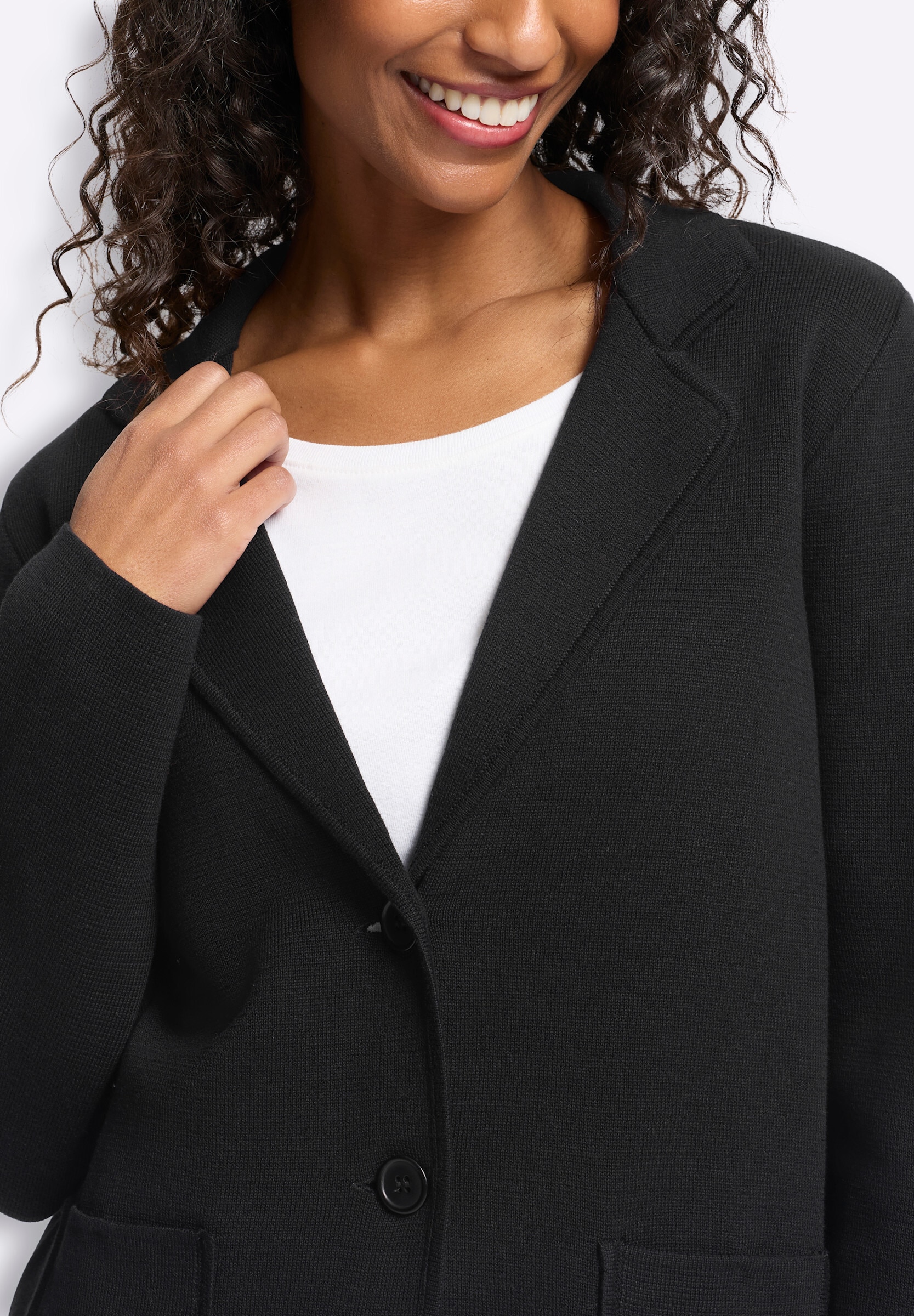 heine Blusenblazer »Strickblazer Strickblazer mit Taschen«