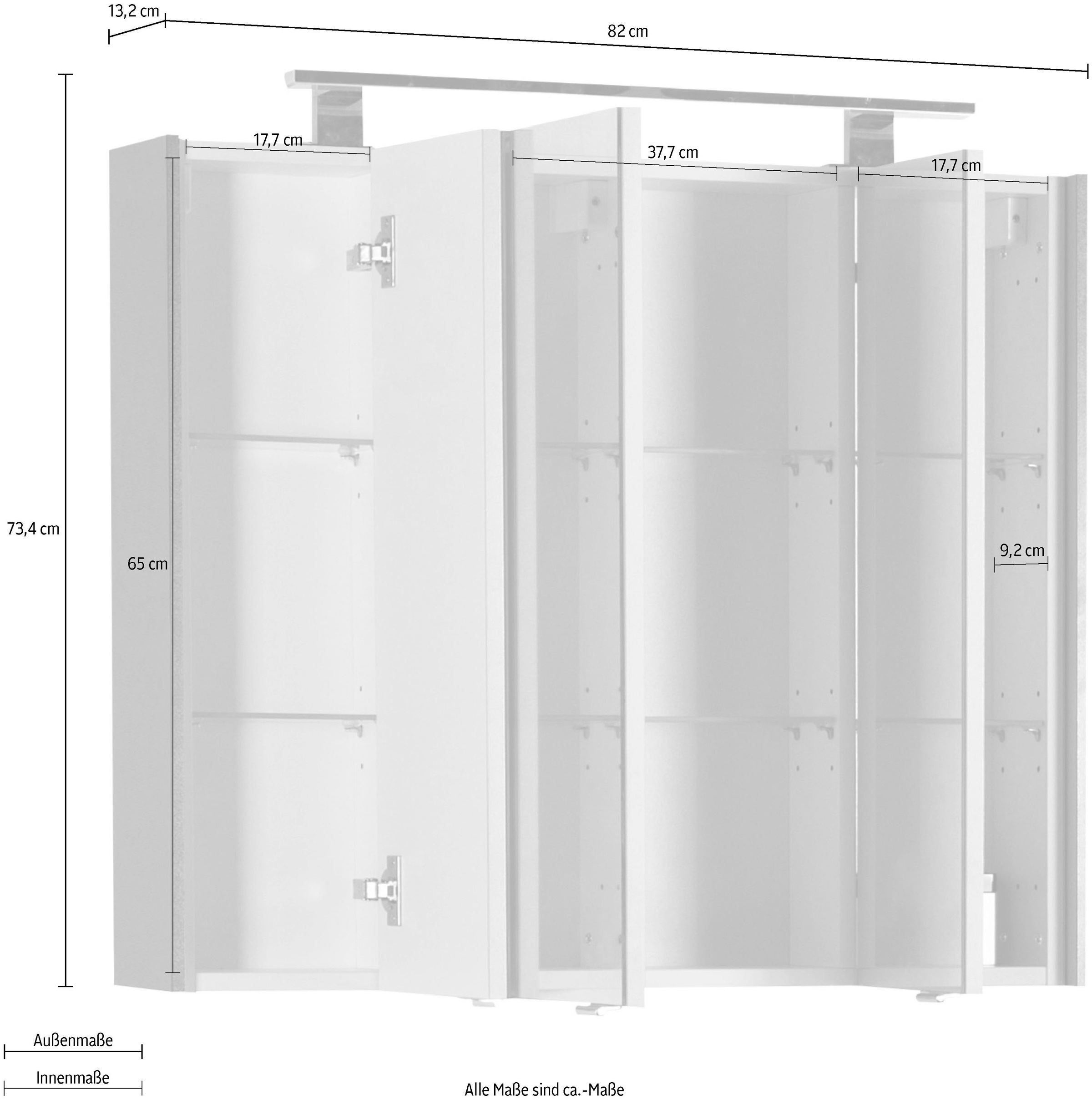 Saphir Spiegelschrank »3400«, Breite 82 cm