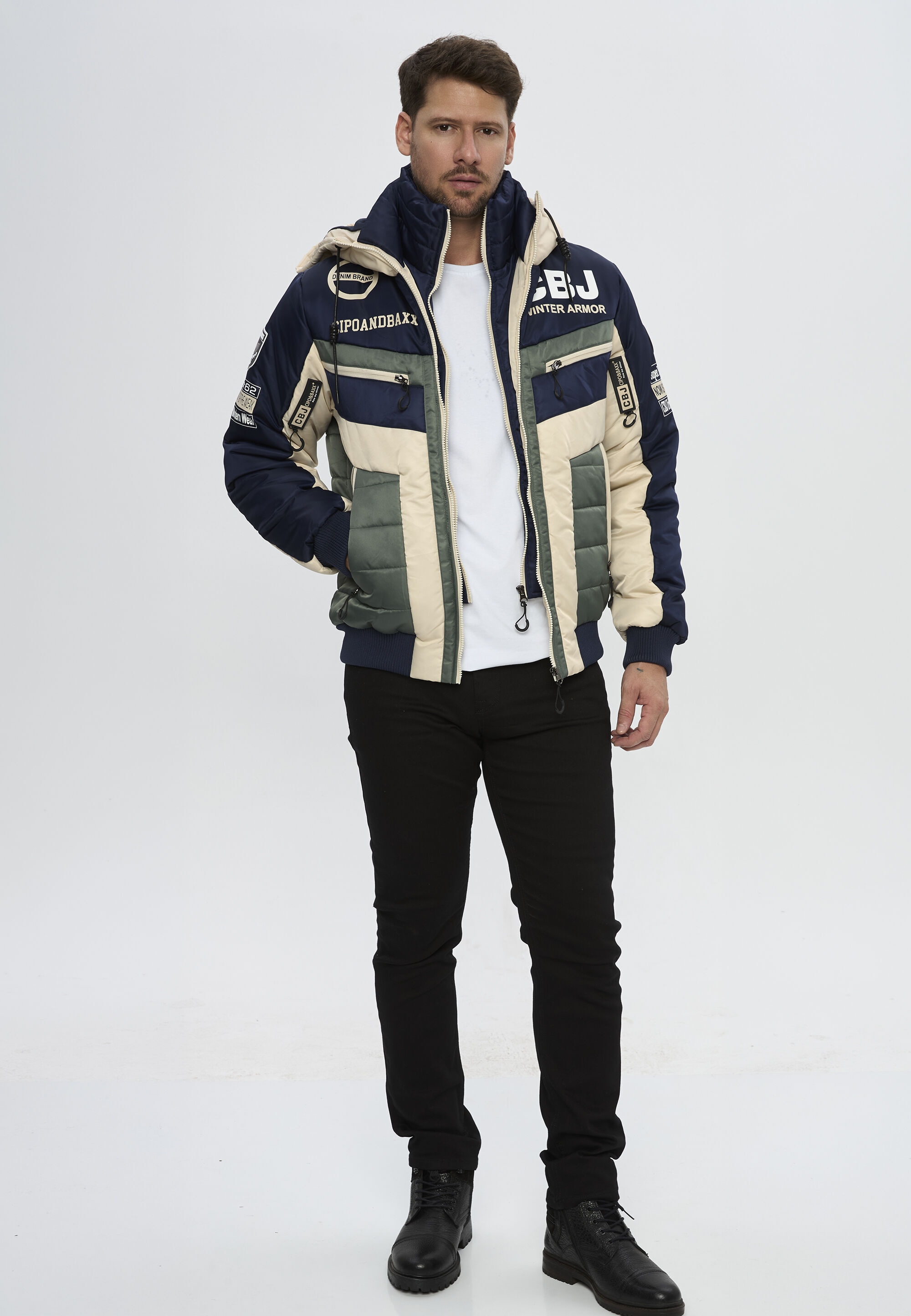 Cipo & Baxx Winterjacke »Winterjacke CM234« mit Kapuze