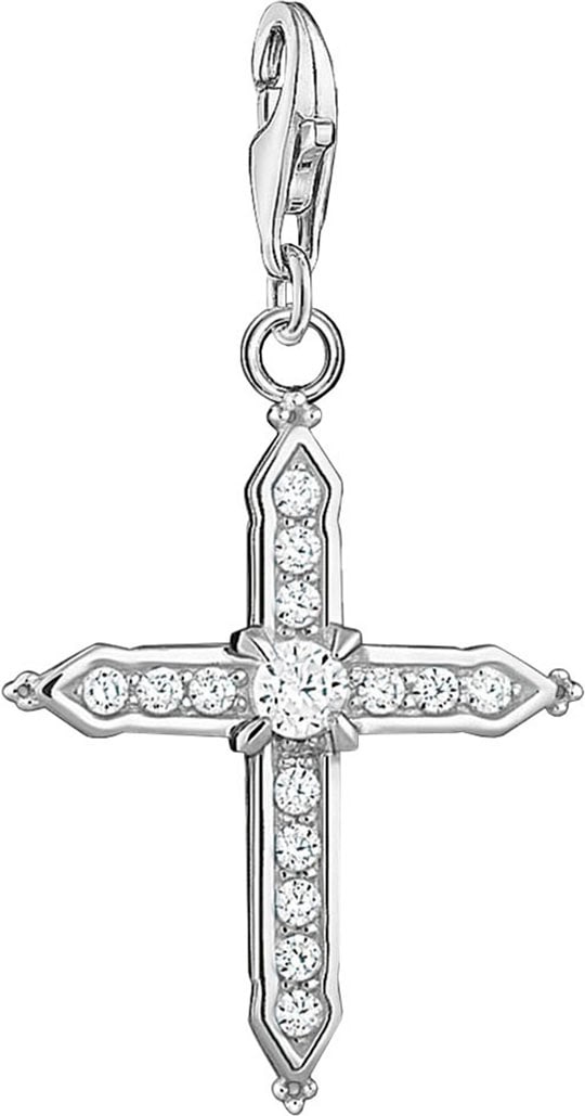 THOMAS SABO Charm-Einhänger »Charm-Anhänger Kreuz, 1732-051-14«, mit Zirkonia (synth.)
