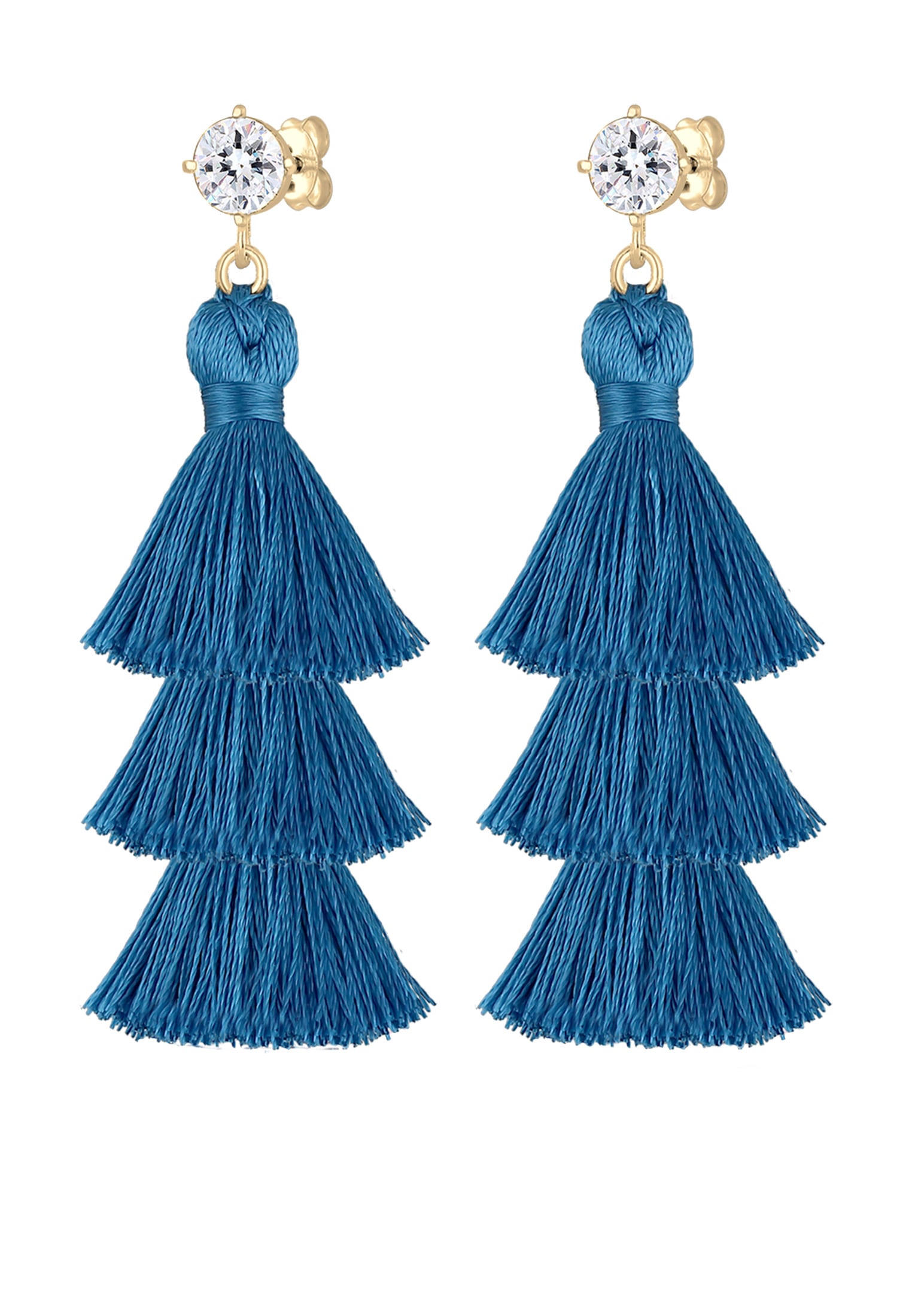 Elli Paar Ohrhänger »Ohrringe Tassel Rosa Boho Kristalle 925 Silber«