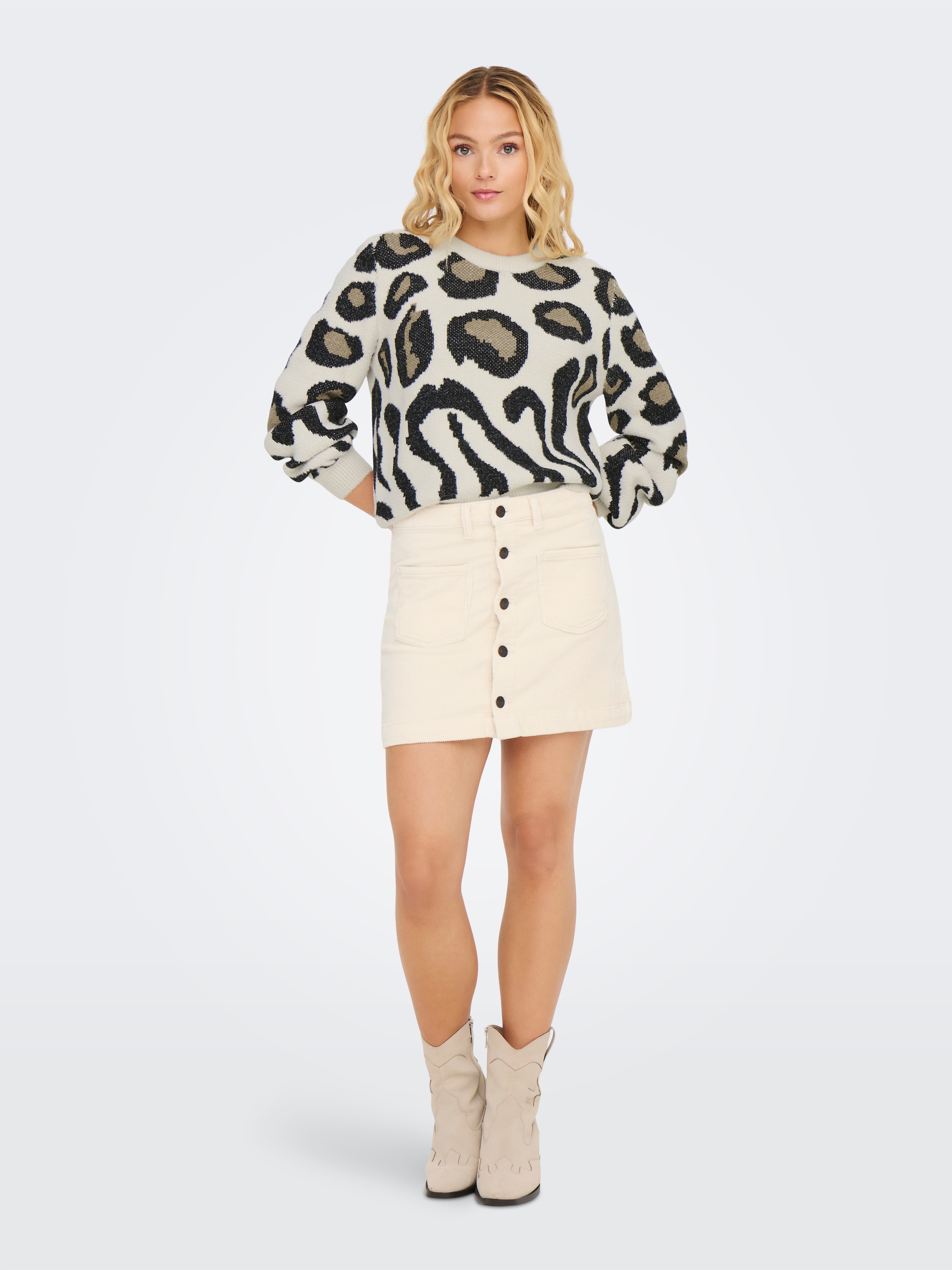 JDY Strickpullover »JDYLORRAINE ANIMAL L/S PULLOVER KNT NOOS«