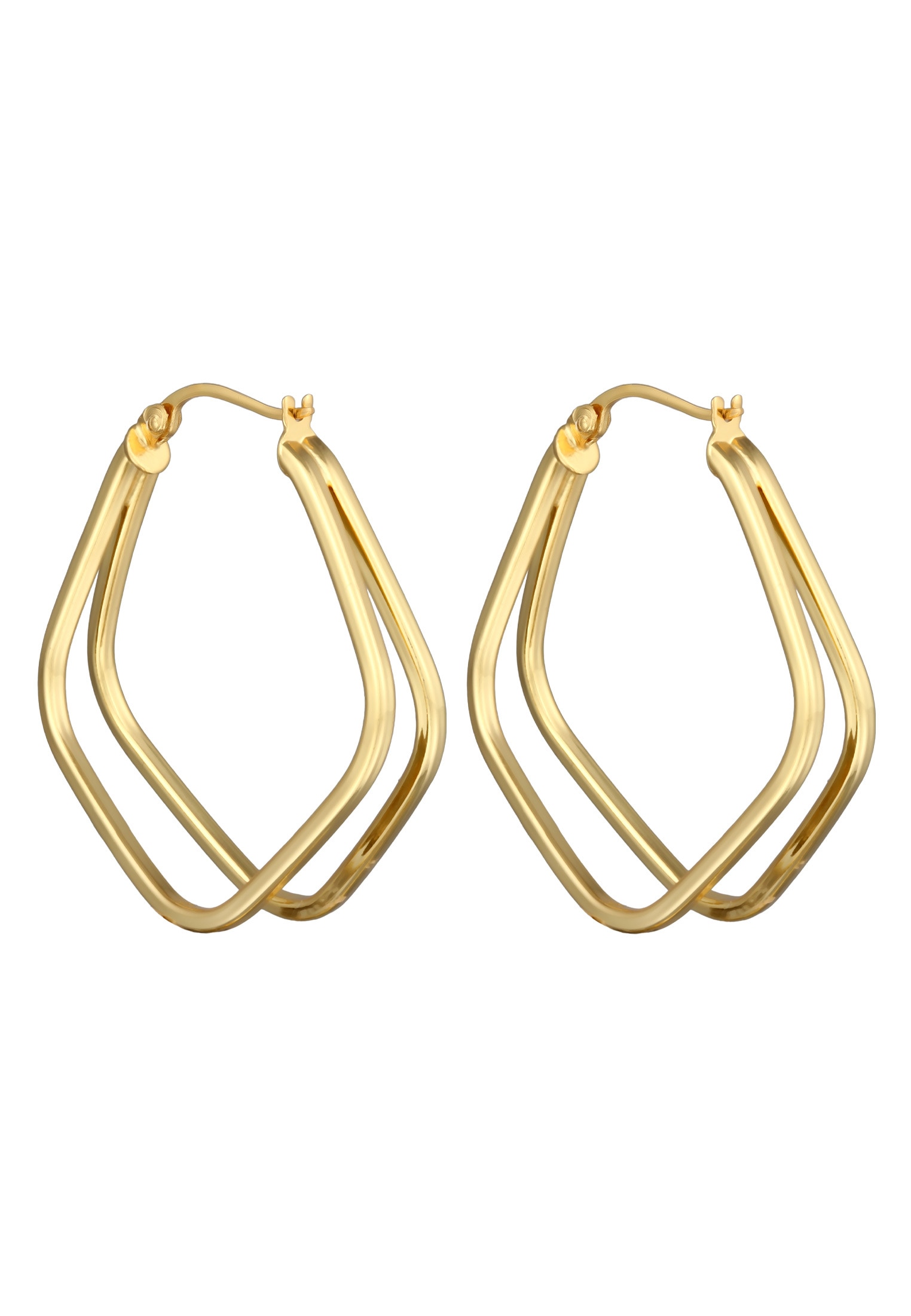 Elli Paar Creolen »Ohrringe Creolen Damen Zweireihig Rechteck 925 Silber«