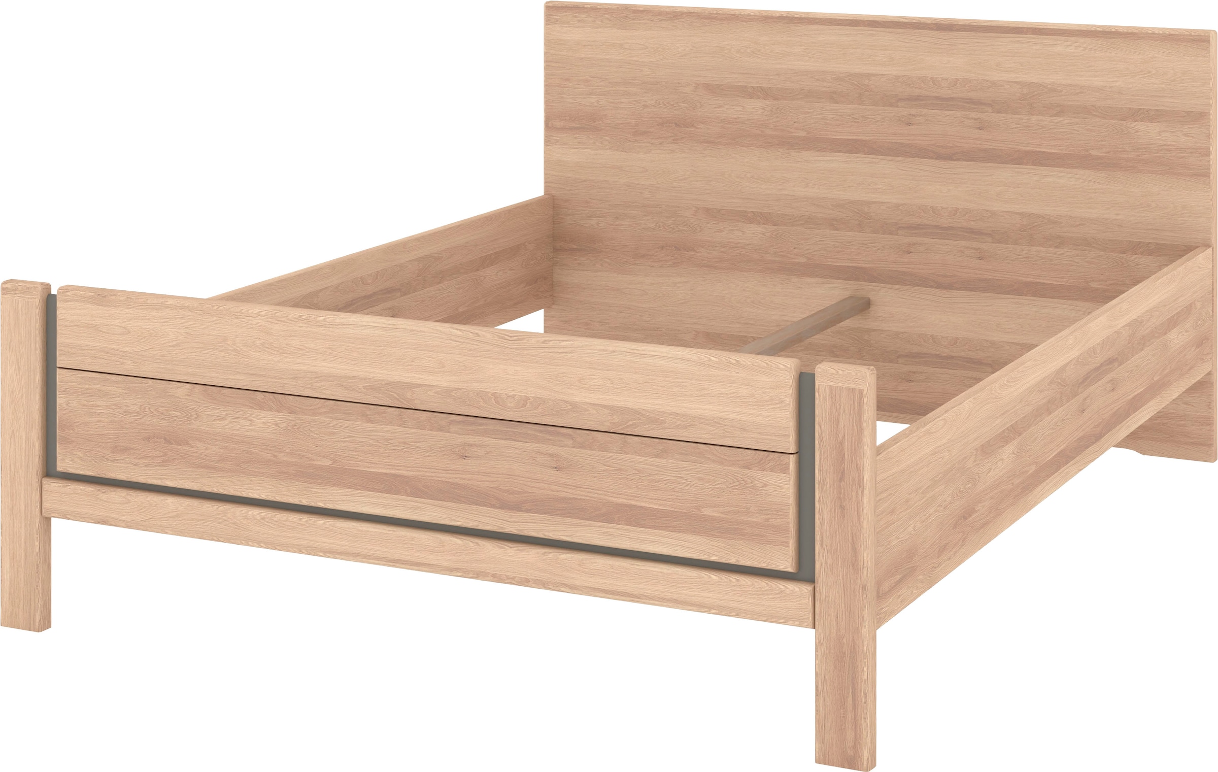 Musterring Holzbett »Sorrent, Bettgestell, Bettrahmen, teilmassiv Eiche«, (MADE IN GERMANY), Eiche teilmassiv, Liegehöhenverstellung, Stollenfußteil