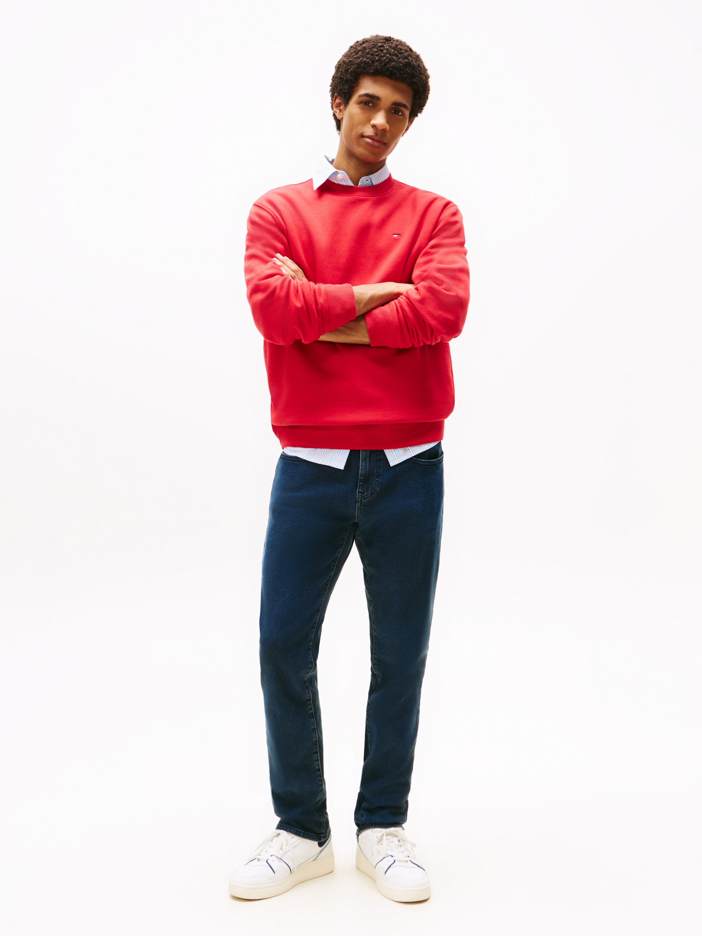Tommy Jeans Gerade Jeans »Scanton Slim«, Mit Markenlabel aus Leder hinten