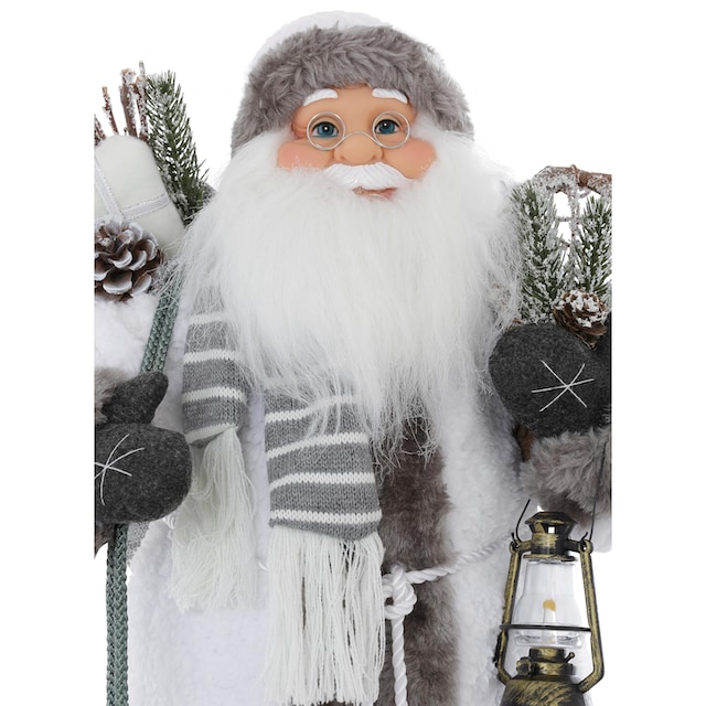 HOSSNER - HOMECOLLECTION Weihnachtsmann »Santa mit weißem Mantel und Laterne«,  Weihnachtsdeko auf Rechnung bestellen