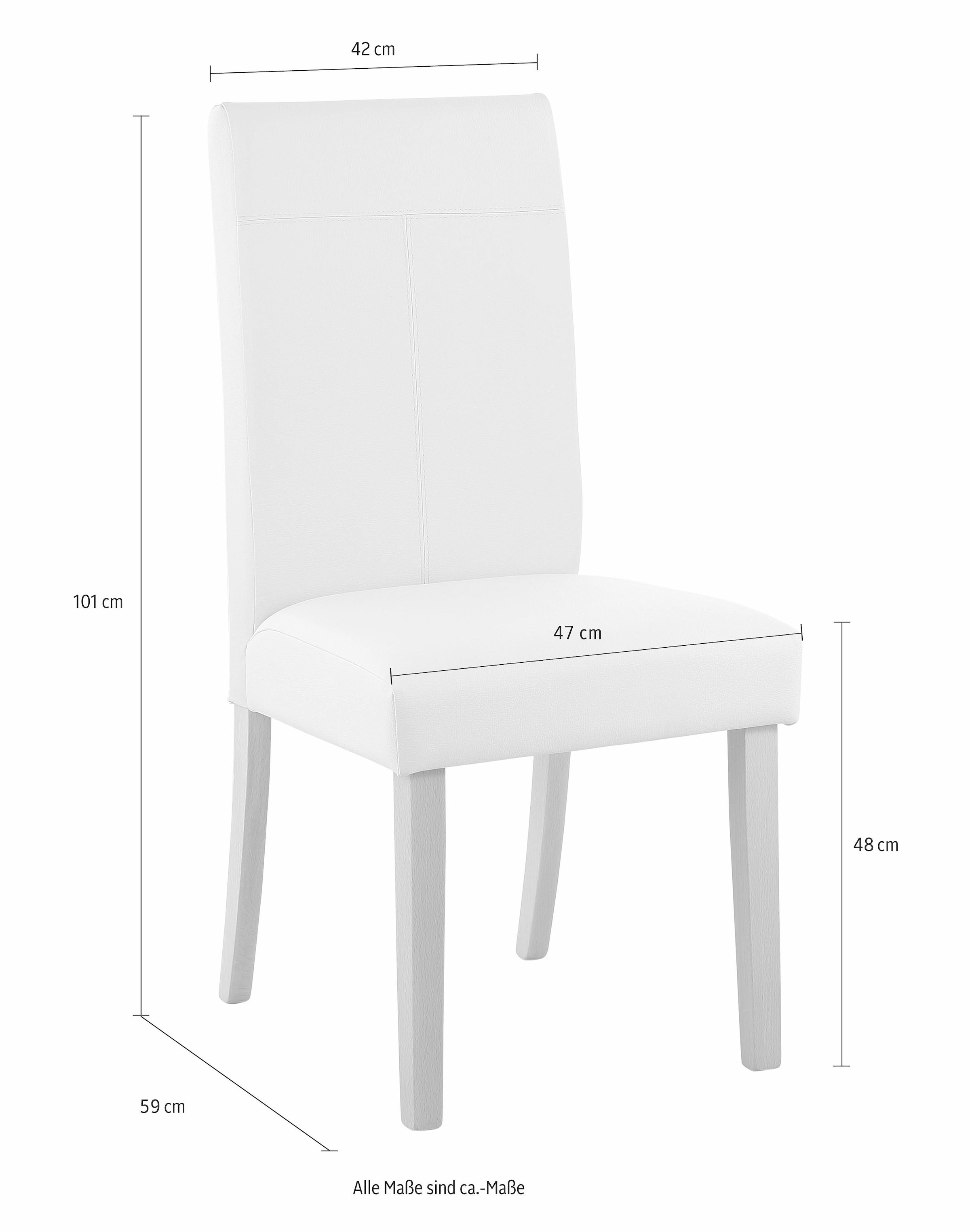 Home affaire Esszimmerstuhl »Rubin«, (Set), 6 St., Kunstleder, Im 2er, 4er oder 6er-Set, mit honigfarbenen oder dunkelbraunen Beinen