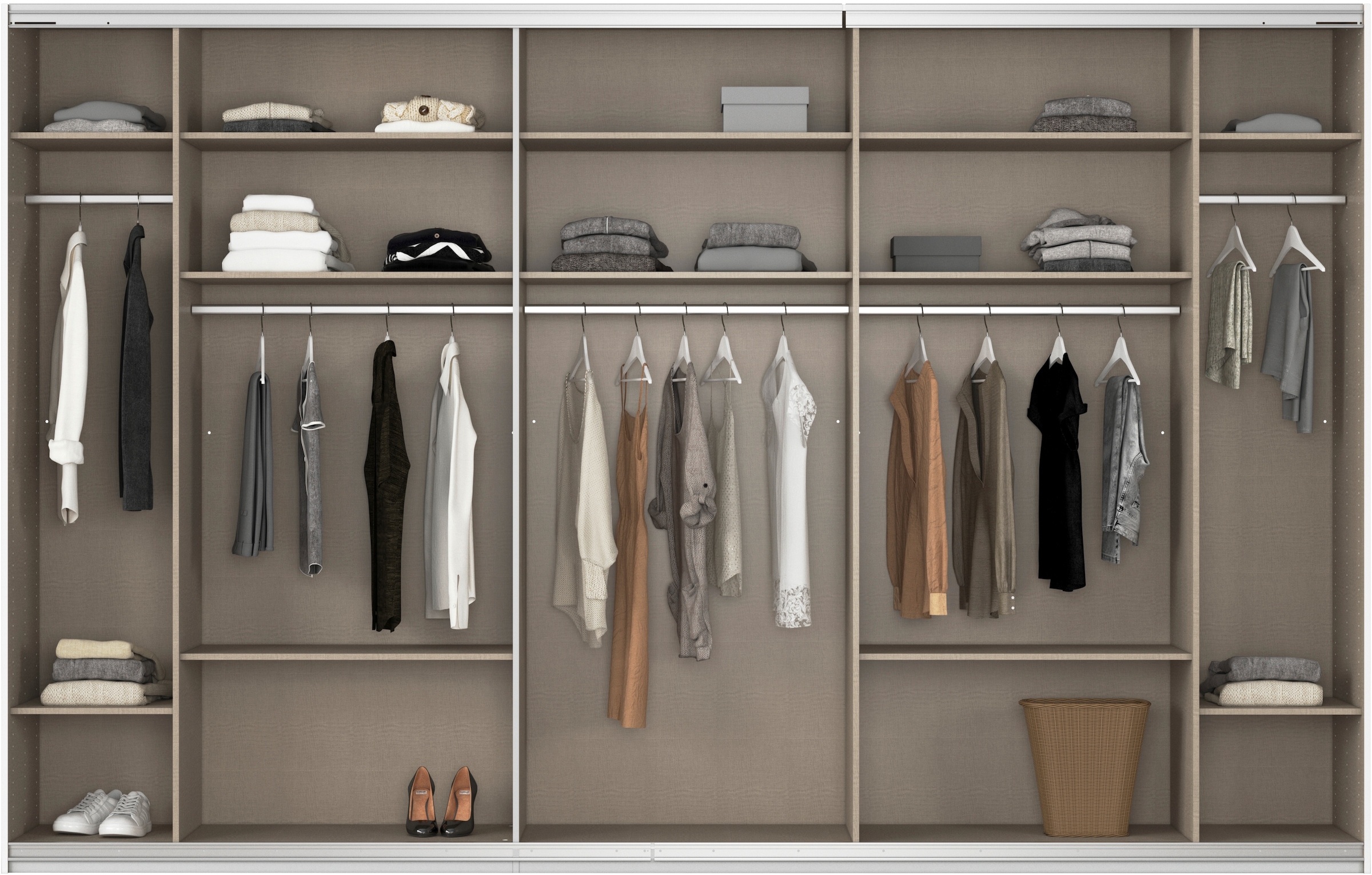 rauch Schwebetürenschrank »Kleiderschrank Schrank Garderobe AGORDO«, Top Innenausstattung, in 4 Breiten und 2 Höhen MADE IN GERMANY