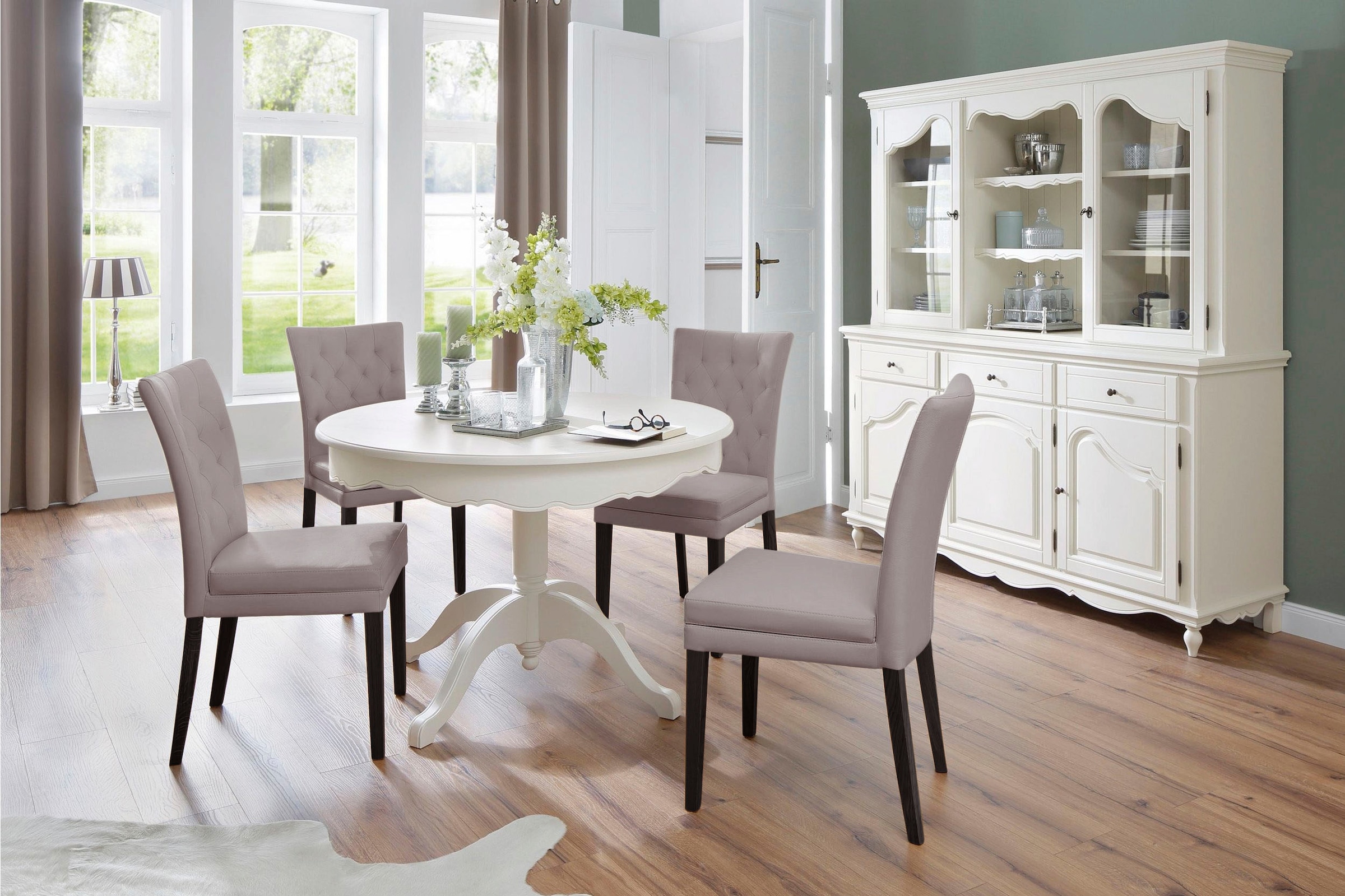 Home affaire 4-Fußstuhl »Colorado« (Set) 2 Stk.Beine aus Buche, wengefarben lackiert, Im 2er, 4er oder 6er-Set